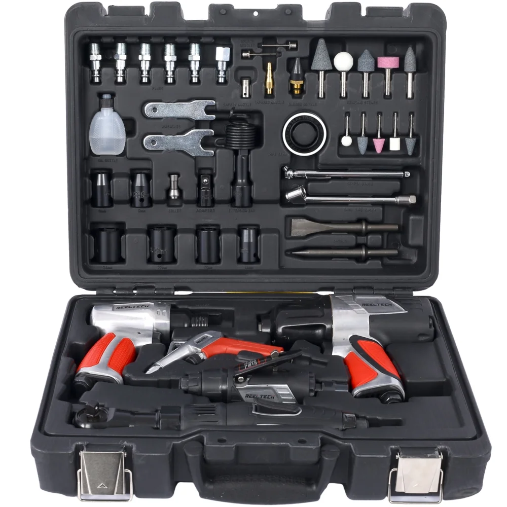 XCHANGM 44-Piece Professional Air Tool Accessory Kit) - Impact Wrench, Air Ratchet, Die Grinder, Blow Gun, Air Hammer, Dual Air Chuck, Tire Gauge, and Accessories