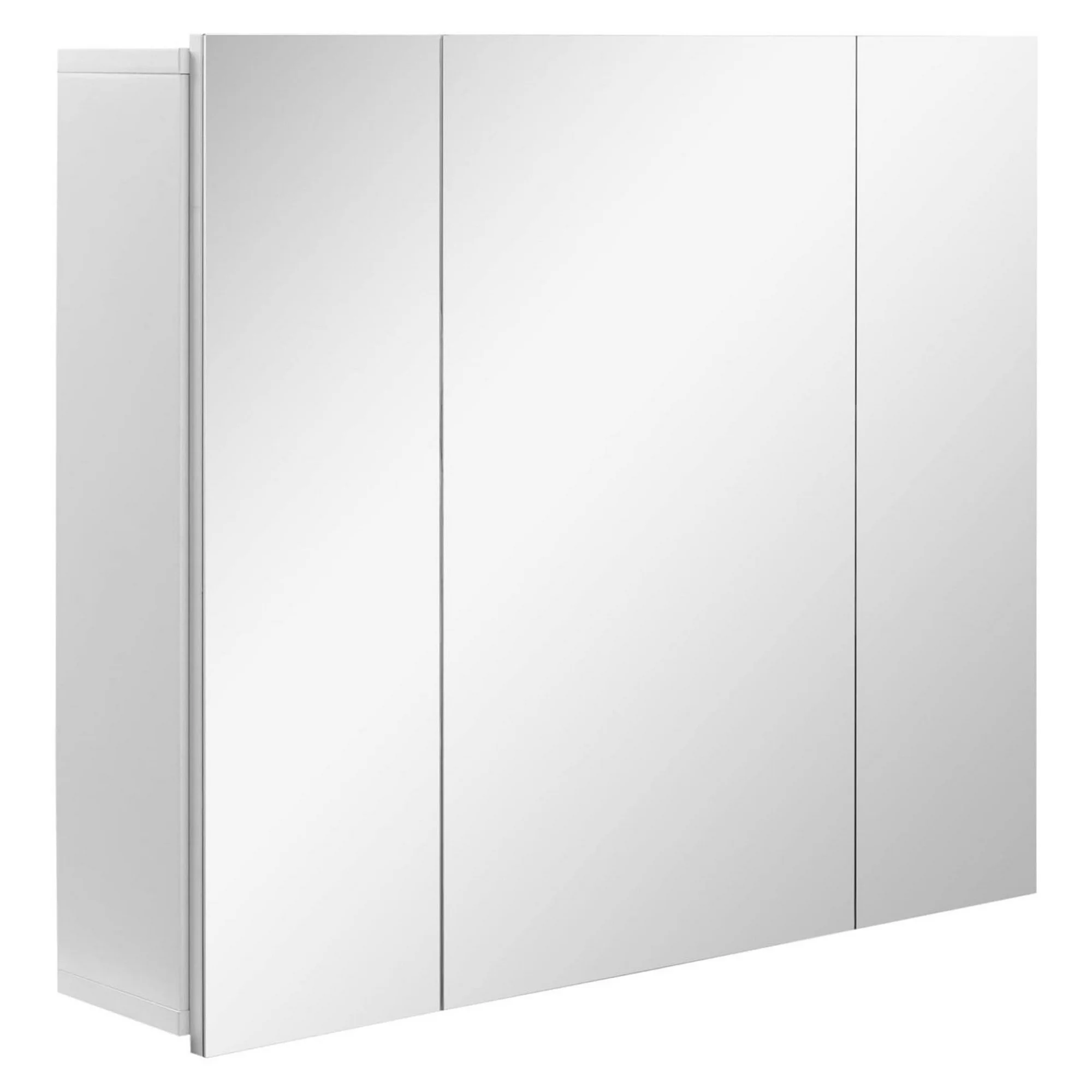 ZHANGHU Bathroom Medicine Cabinet with Mirror, Wall Mounted Bathroom Mirror Cabinet with 3 Doors, Adjustable Shelves and Soft Close Mechanism, White