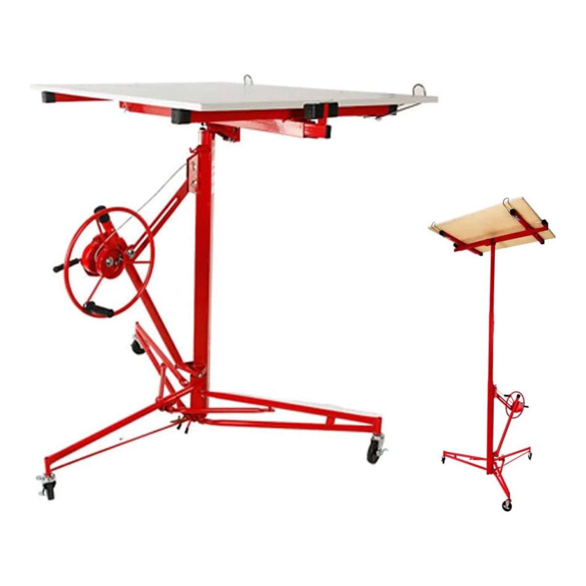 ZHANGHU Sheetrock Lift Drywall Lift, 11 Ft Drywall Lift Rolling Panel Hoist Jack Lifter with Adjustable Telescopic Arm &Lockable Caster Wheel Sheetrock Lift Construction Tool