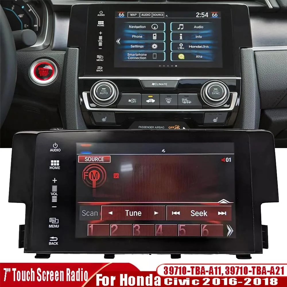 XAEIOW FOR 2016-18 Honda Civic Radio OEM Navigation Display Touch Screen 39710-TBA-A11