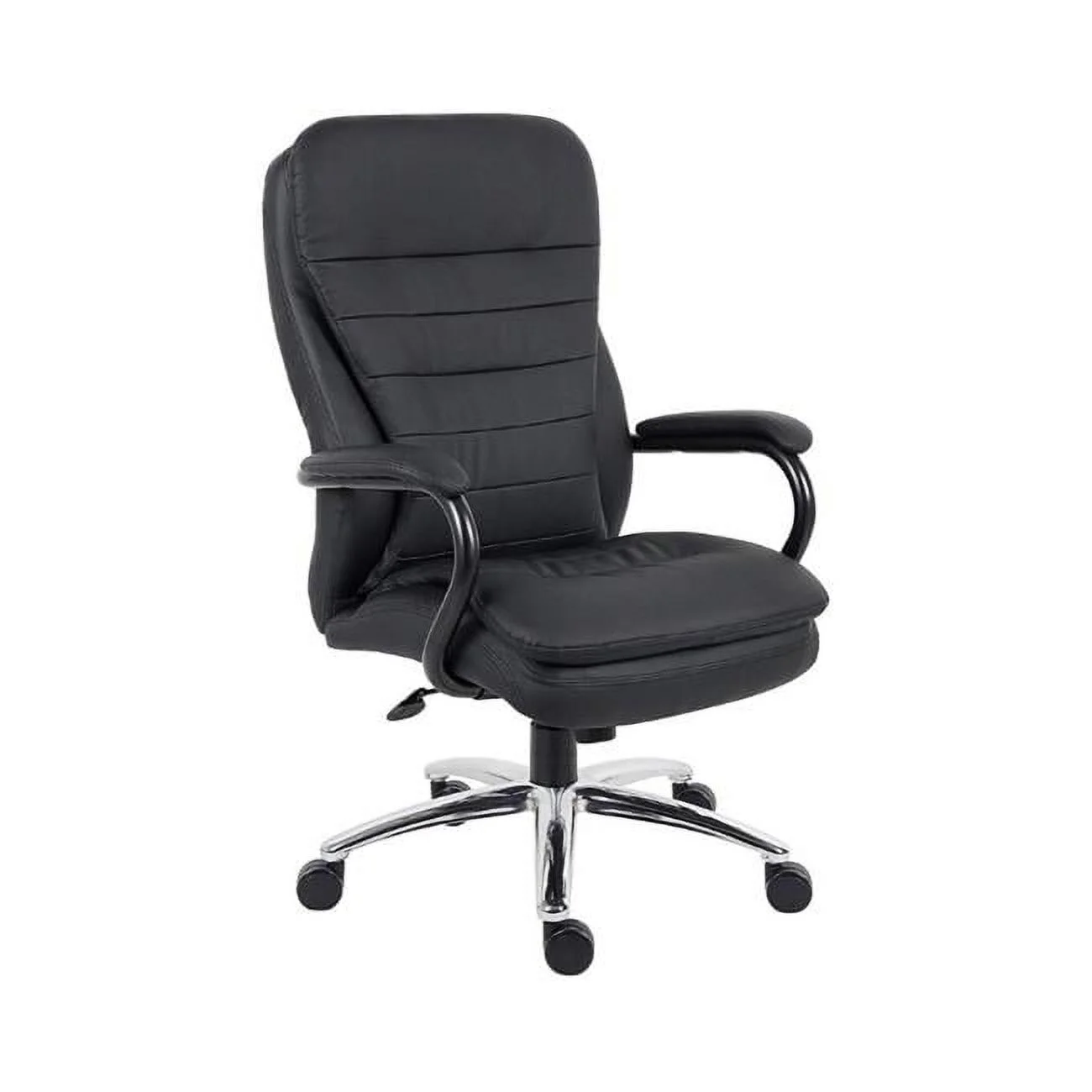 Nicer Furniture AP999P Big & Tall Executive Office Chair for Heavy Duty Big Man Black - PU Leather