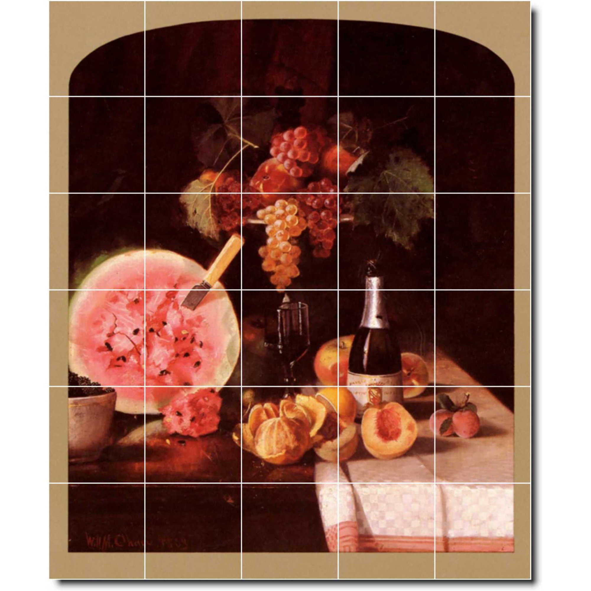 Ceramic Tile Mural-William Chase Fruit Vegetables Kitchen Tile Mural 17. 21.25