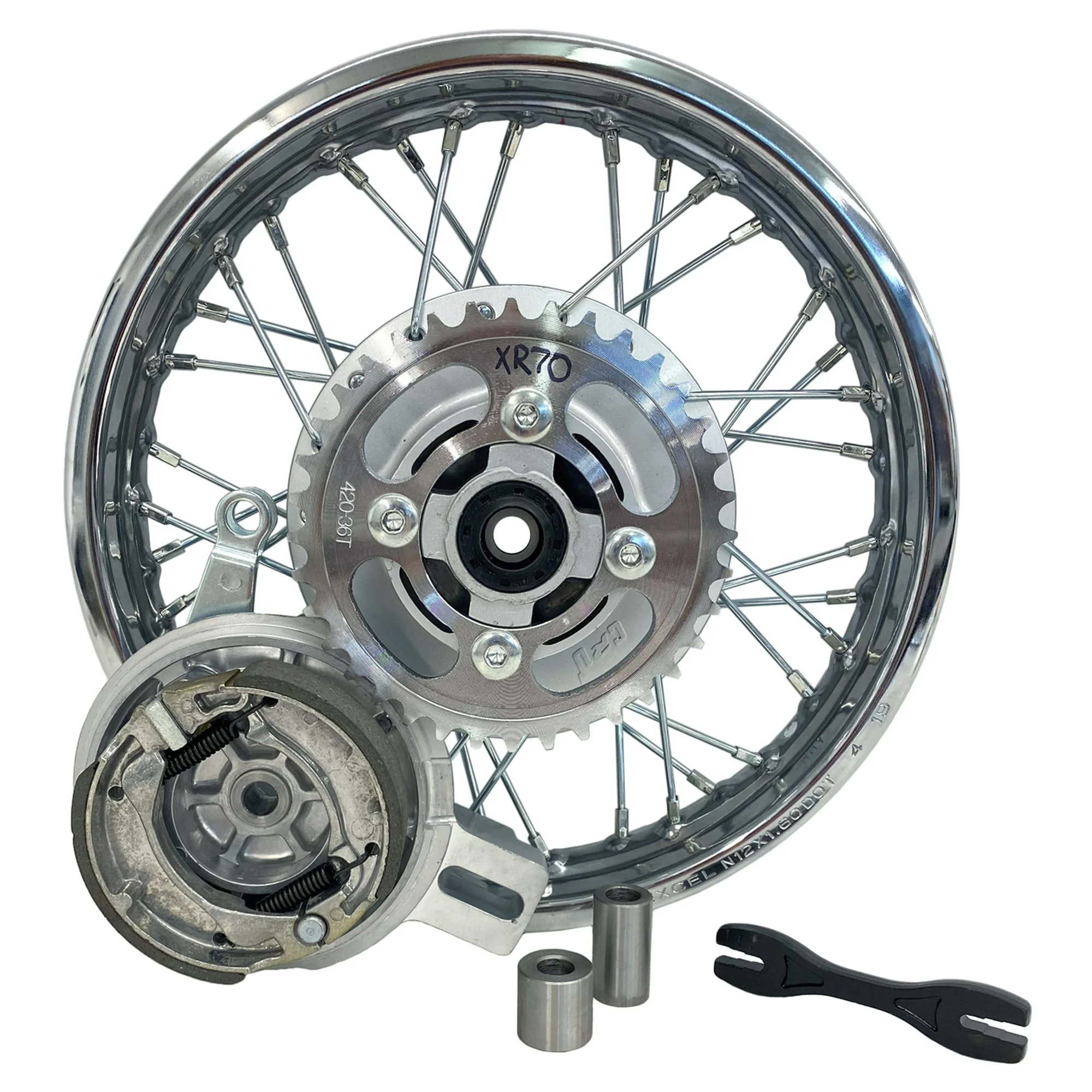 Complete Rear Rim Wheel Brake Sprocket for Honda CRF 70 XR 70