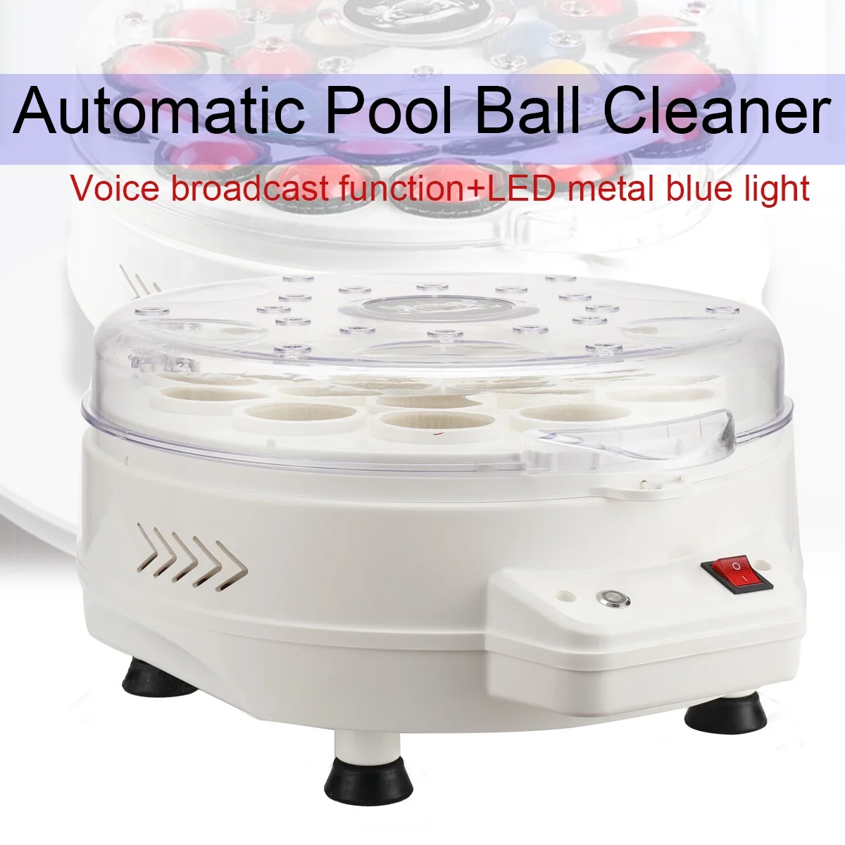 NICCOO Billiards Ball Washing Machine Ball Cleaning and Polishing Machine with 16/22 Balls plate