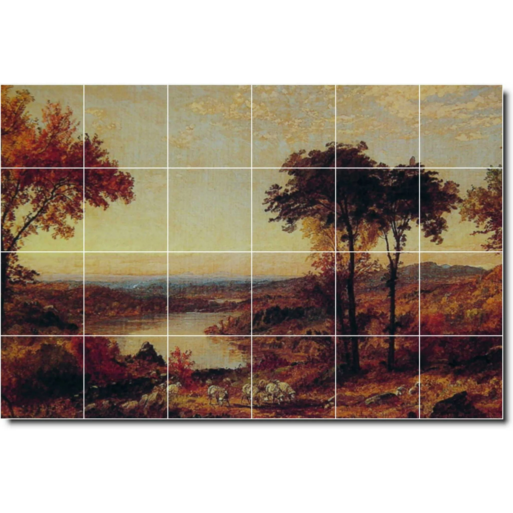 Ceramic Tile Mural-Jasper Cropsey Landscapes Painting 296. 25.5