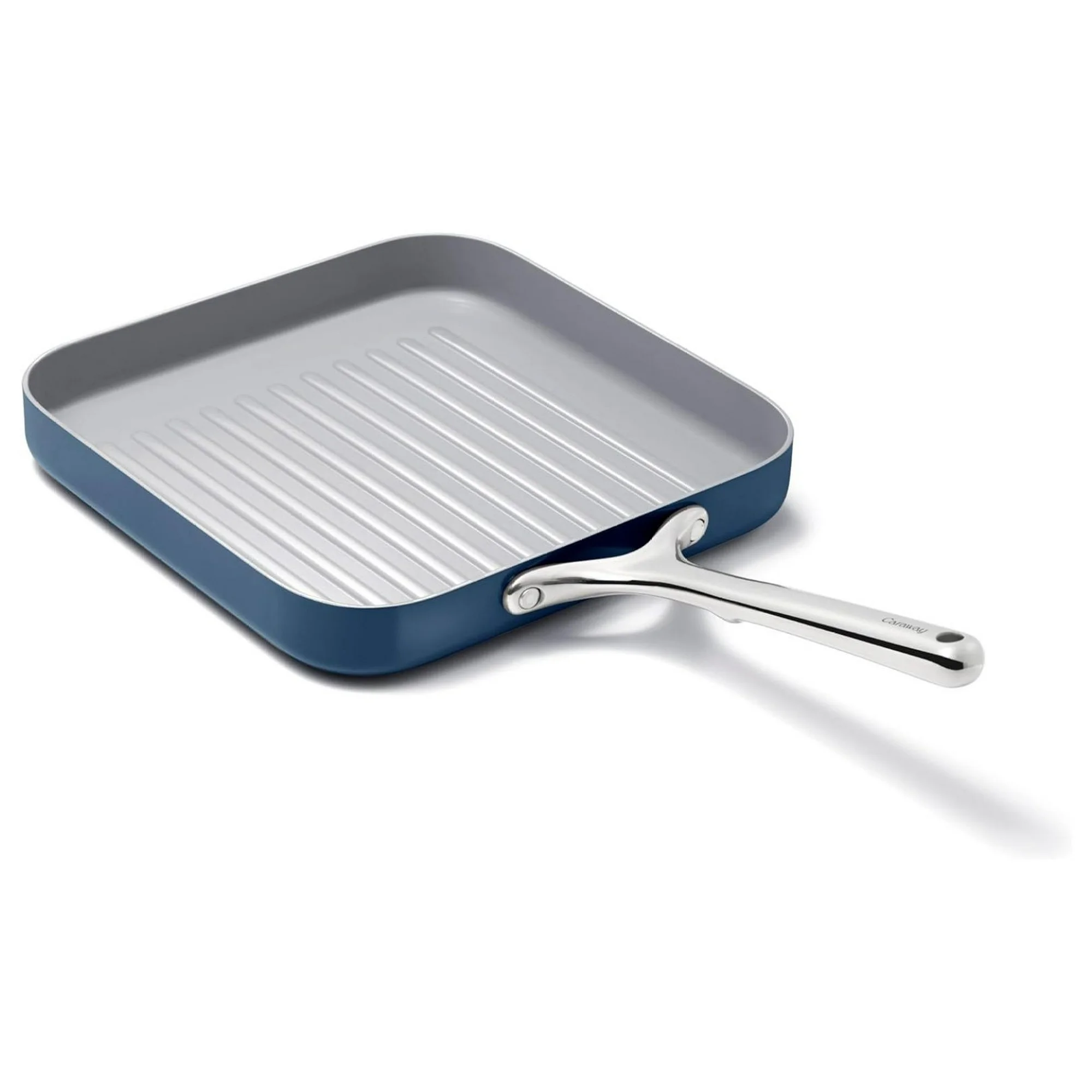 ZHANGHU Square Grill Pan - 11 Grill Pan - Non-Stick Ceramic Coated - Non Toxic, PTFE & PFOA - Oven Safe & Compatible with All Stovetops - Navy