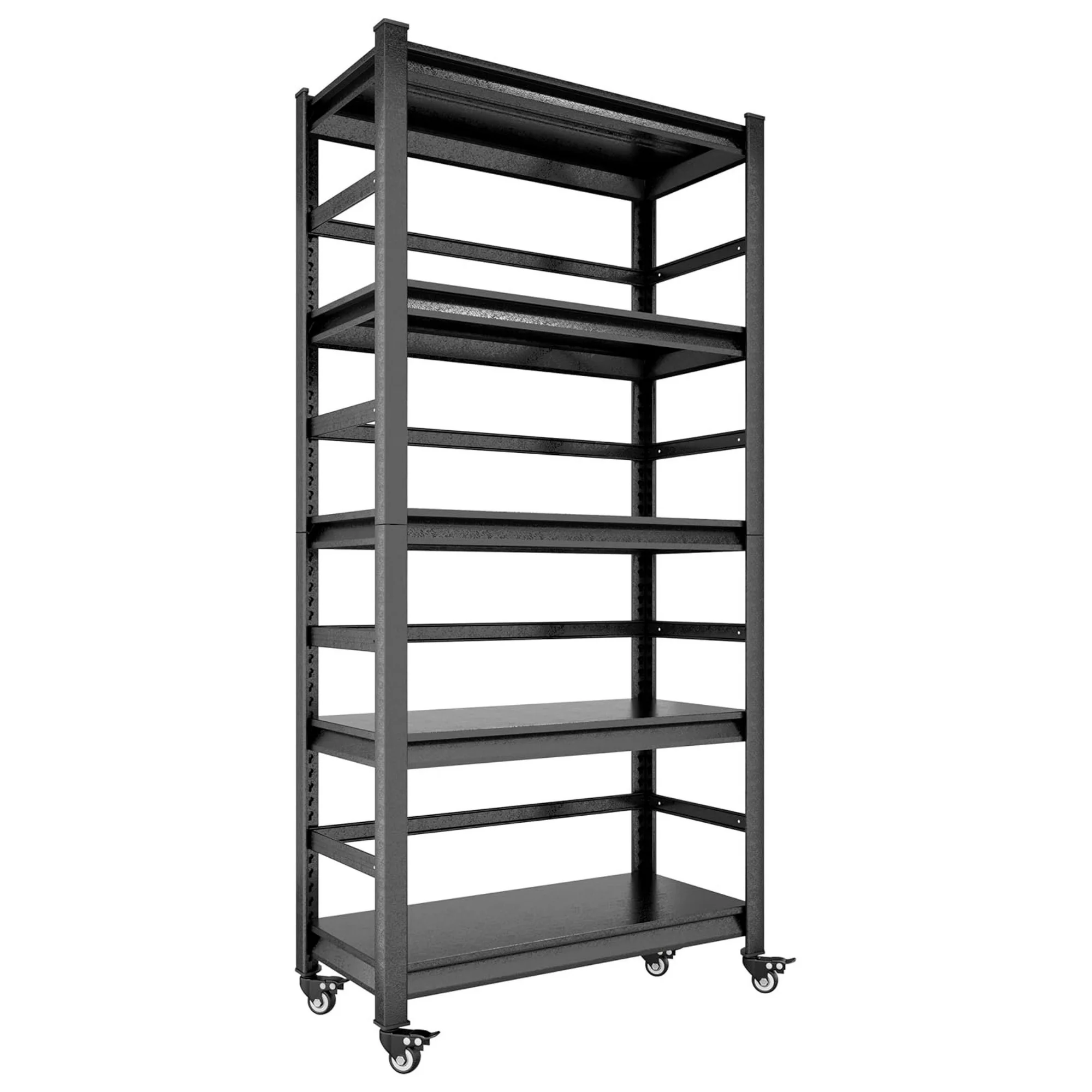 ZHANGHU Garage Shelving Heavy Duty Storage Shelves, 5 Tier Adjustable Metal Rack Units Shelf Industrial Loads 1750LBS for Garage, Kitchen Basement Warehouse with Wheels 63