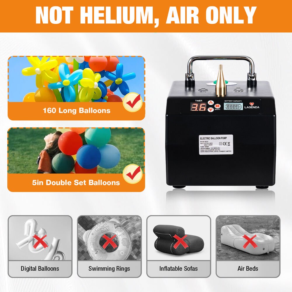 Air Blower Lagenda B231 Portable Electric Balloon Pump Balloon Inflator Party