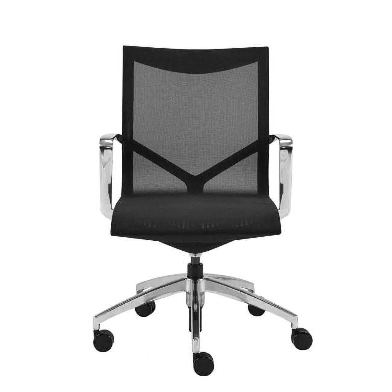 HomeRoots 400788 Low Back Mesh Aluminum Base Office Chair, Black