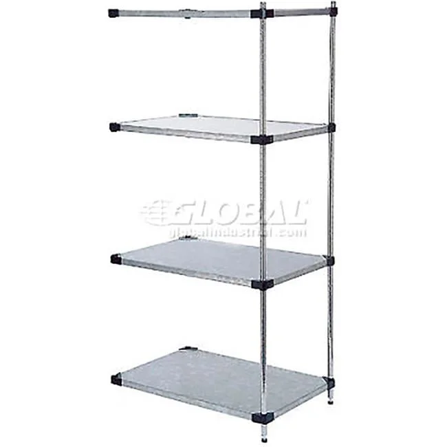 Nexel 5 Tier Shelving Add-On Unit, Solid Galvanized Steel, 54