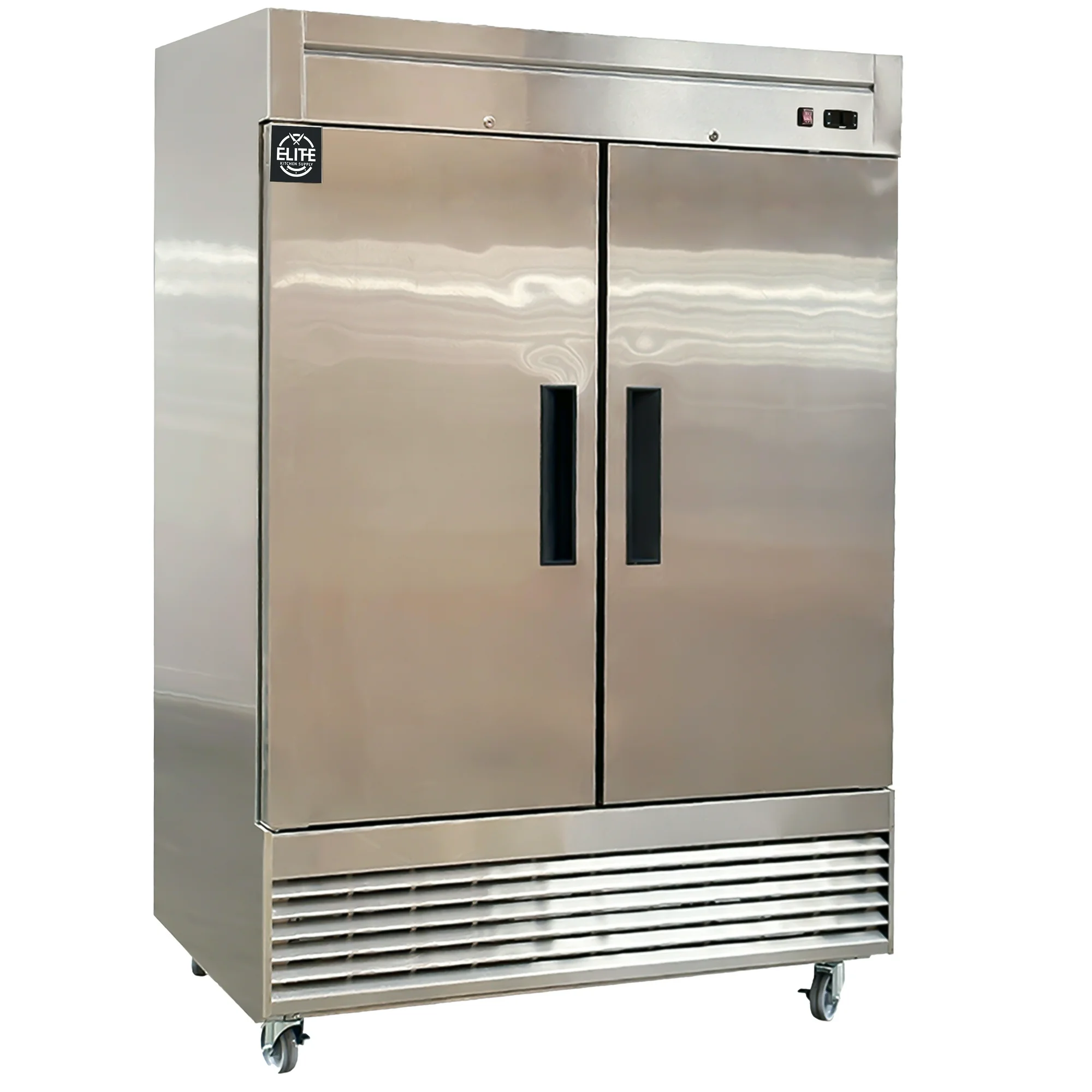 NSF 55 in. Two Door Reach-in Commercial Freezer 40.7 Cu.Ft. Stainless Steel Freezer Solid Door C55F