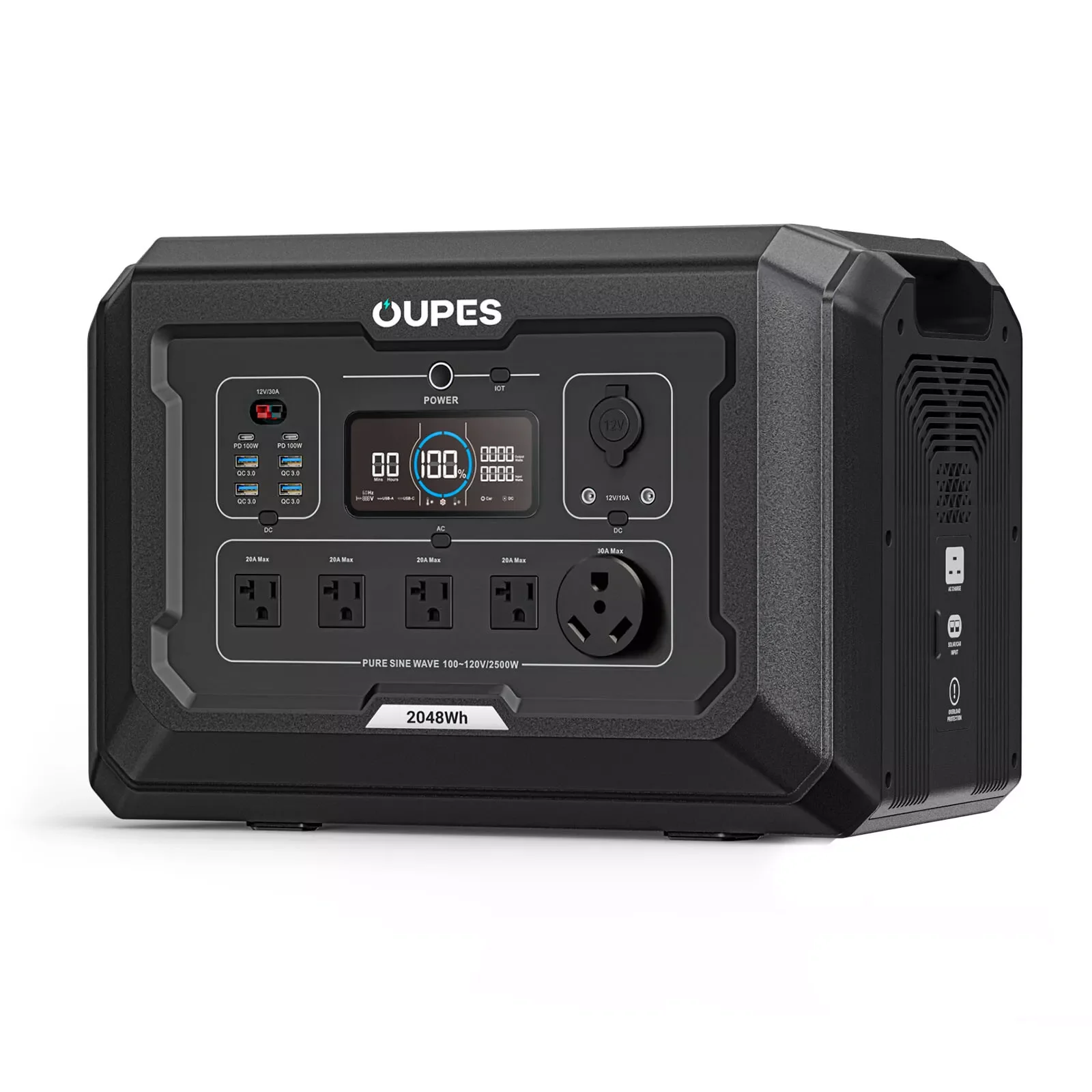 OUPES Mega 2 Portable Power Station 2400W 2048Wh LeFiPO4 Solar Generator for Outdoor Camping RV