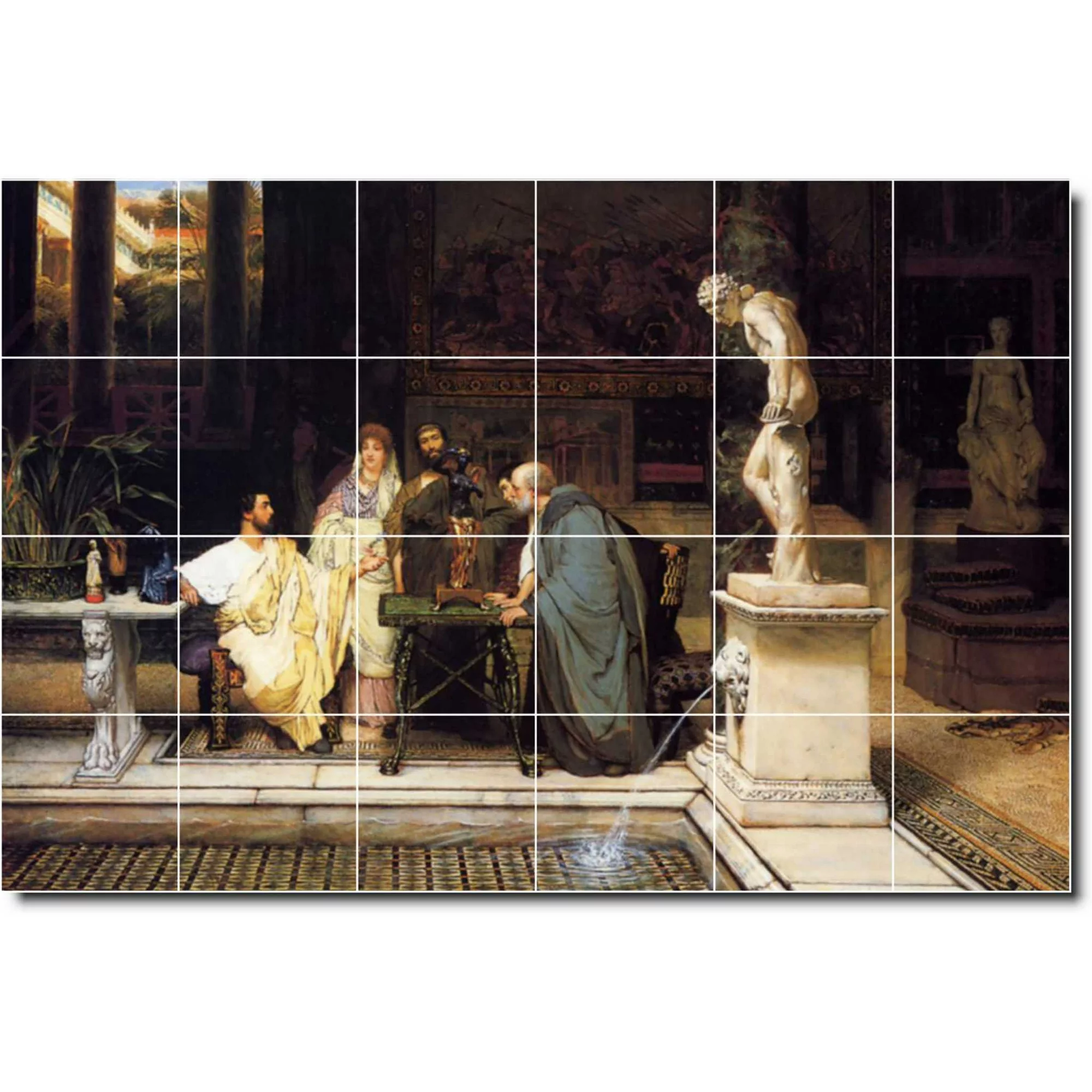 Ceramic Tile Mural-Lawrence Alma-Tadema Historical Backsplash Tile Mural 15. 25.5