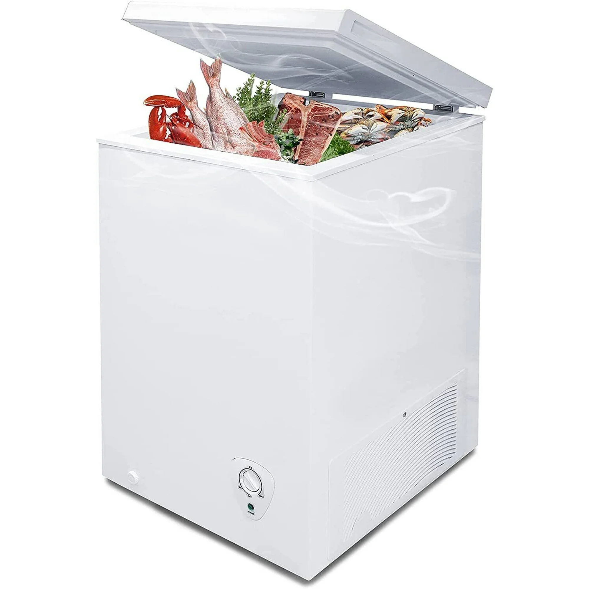 Techomey 3.4 Cu Ft Upright Freezer Chest Chiller Energy-saving White Kitchen Home