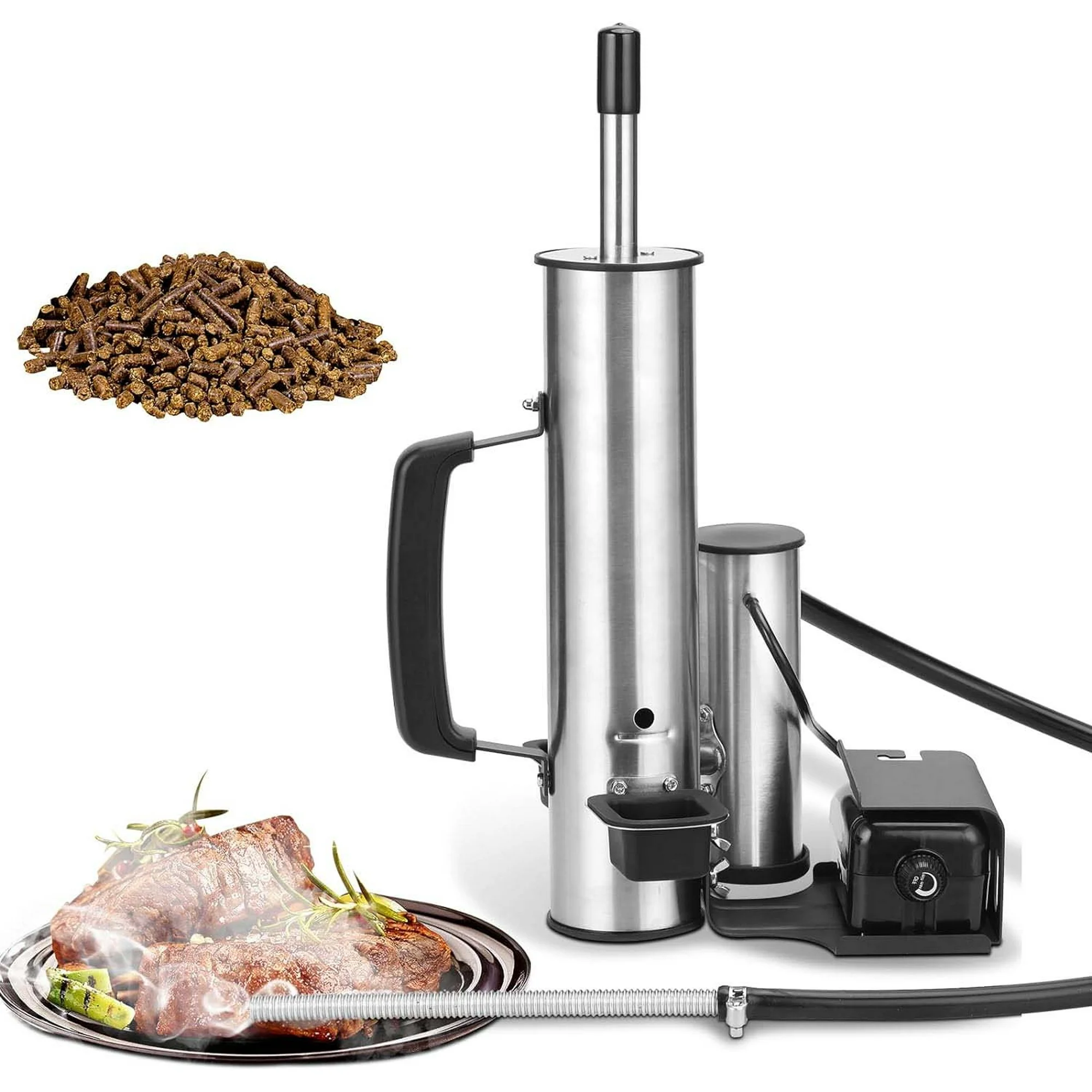 Outdoor Smoke Generator,Cold Smoker Generator with Air Pump,Portable Electric Smoker Grill Add Wood to Produce Smoke