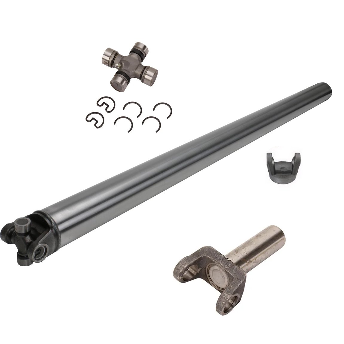 Speedway Motors U-Weld-It Custom Steel Driveshaft Kit, 1350 Series Universal Joints, Includes GM 27 Spline Slip Yoke, 50 Inch Length Tubing and 3 Inch O.D.