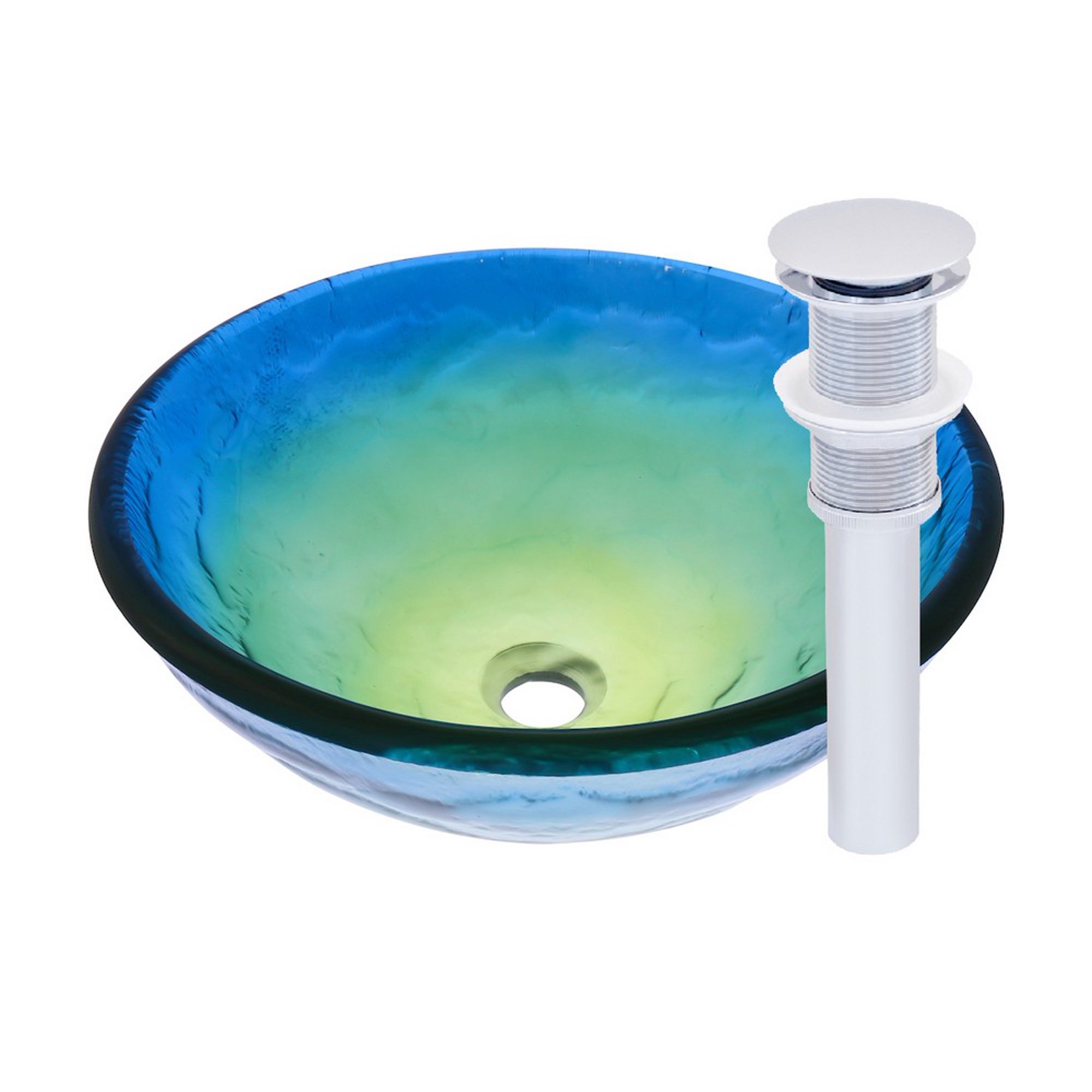 Novatto Mare Glass Circular Vessel Bathroom Sink