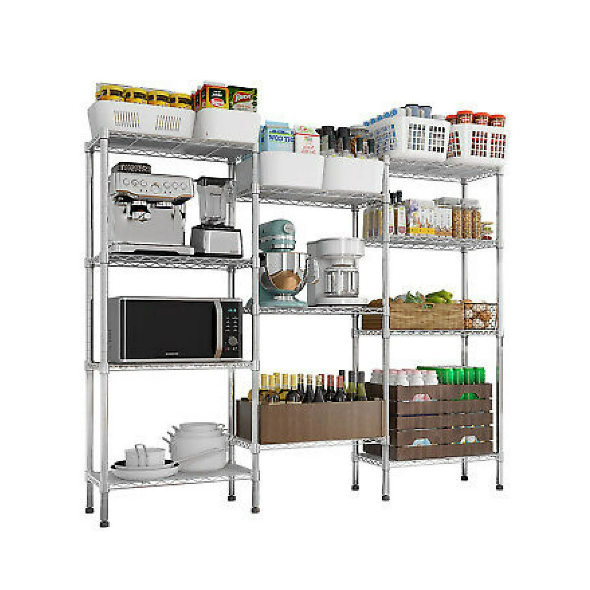 ZHANGHU 4-Tier Garage Storage Shelves NSF Certified DIY Wire Standing Shelving Unit