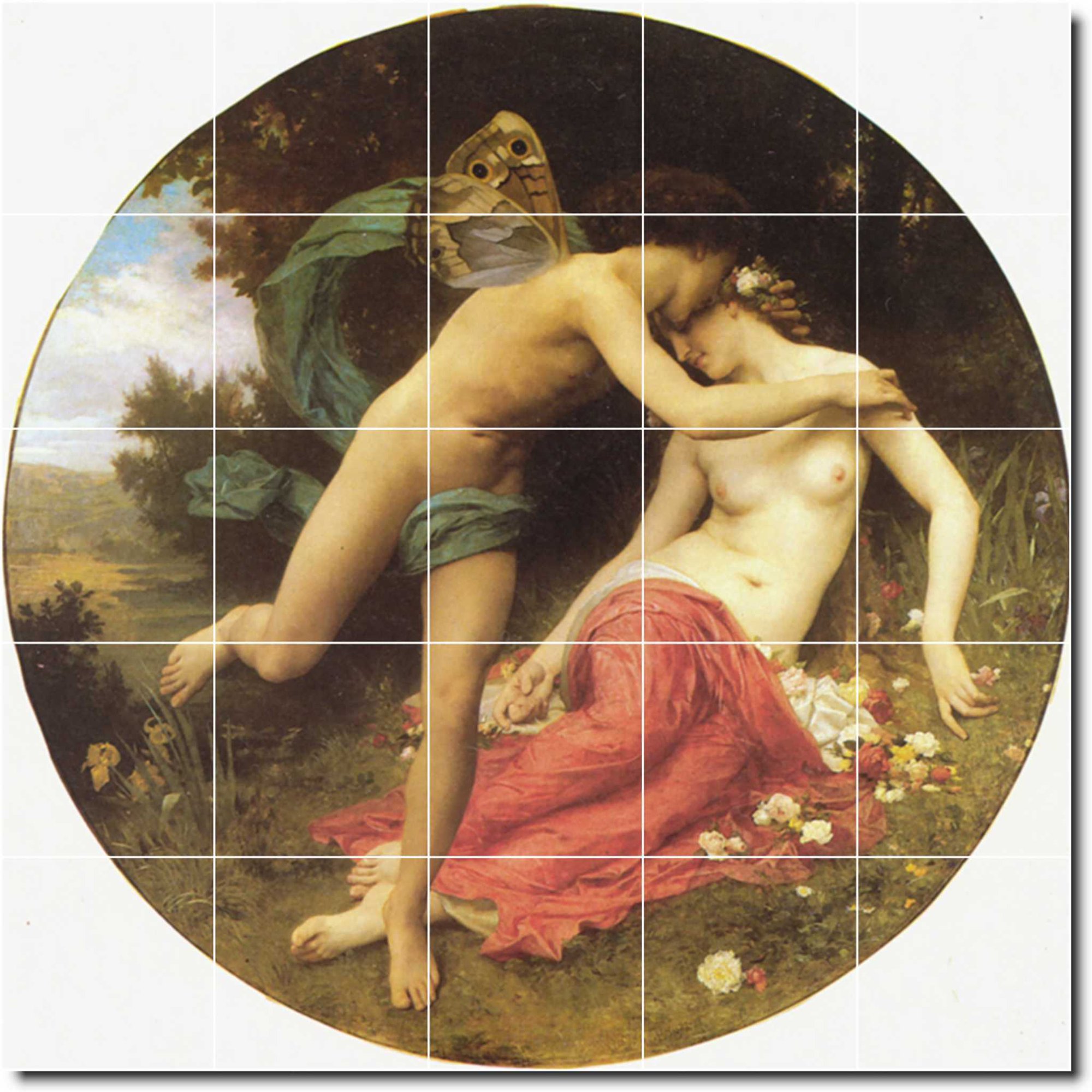 Ceramic Tile Mural-William Bouguereau Mythology Kitchen Tile Mural 9. 21.25