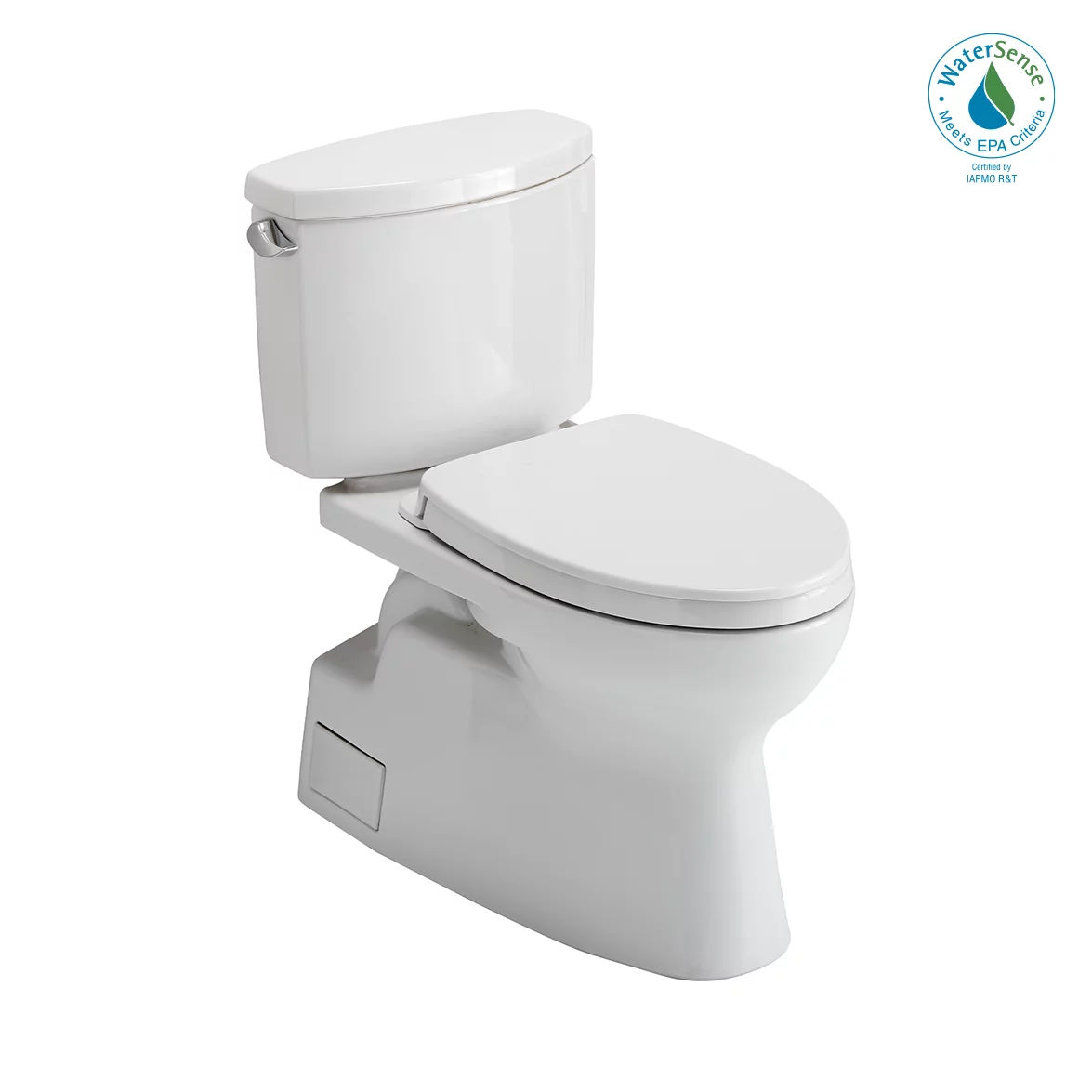 TOTO Vespin II Two-Piece Elongated 1.28 GPF Universal Height Toilet with CEFIONTECT and SS124 SoftClose Seat, WASHLET+ Ready, Cotton White - MS474124CEFG#01