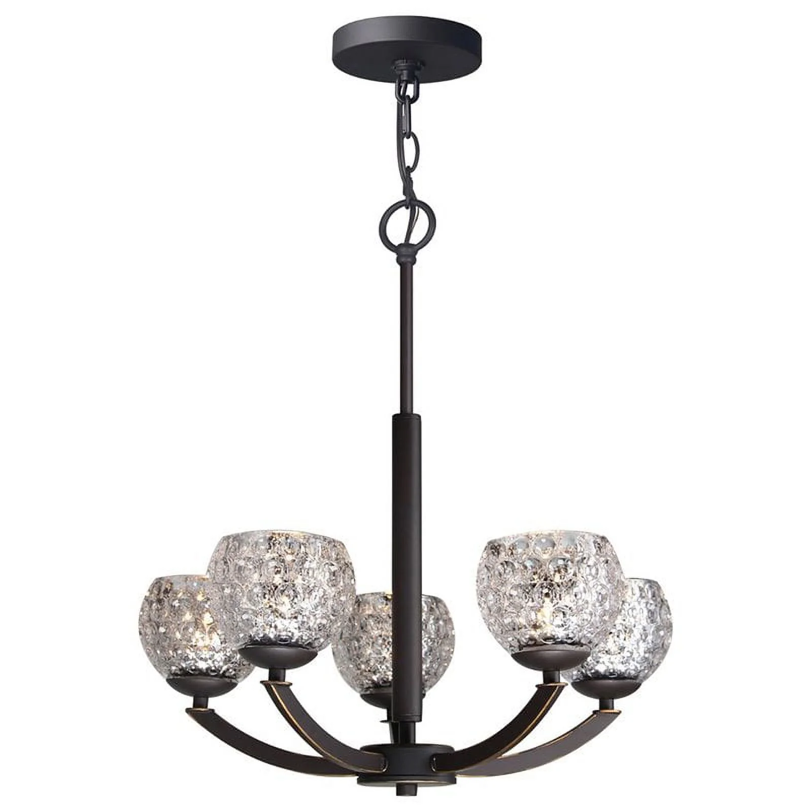 Woodbridge Lighting Mirage 5-Light Glass Chandelier in Bronze/Mercury