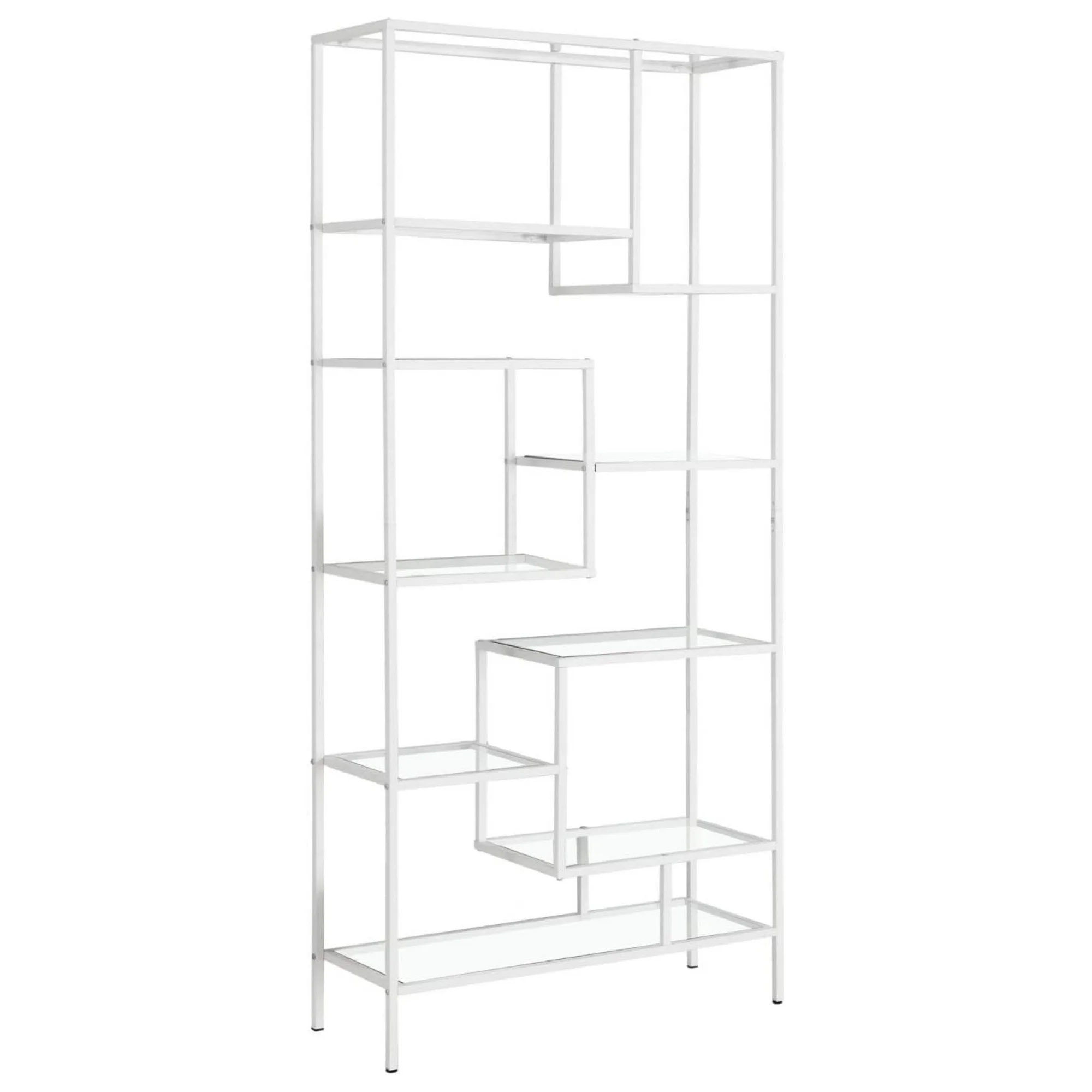 ZHANGHU 7159 Bookshelf, Bookcase, Etagere, Office, Bedroom, Metal, Tempered, Contemporary, Modern Bookcase-72, 32