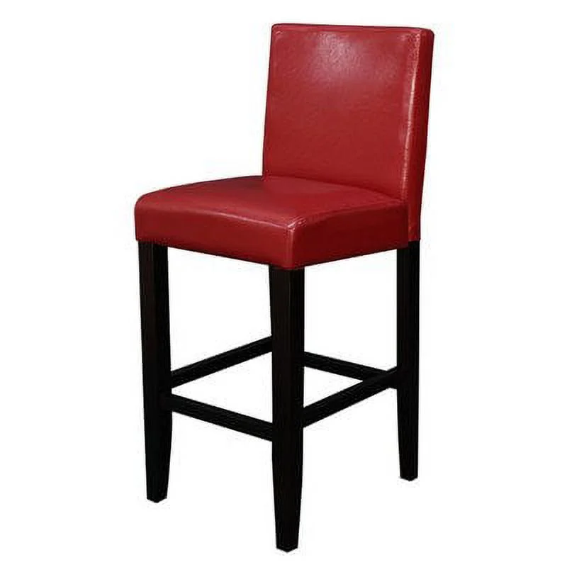 Villa Faux Leather Red Counter Stool (Set of 2)