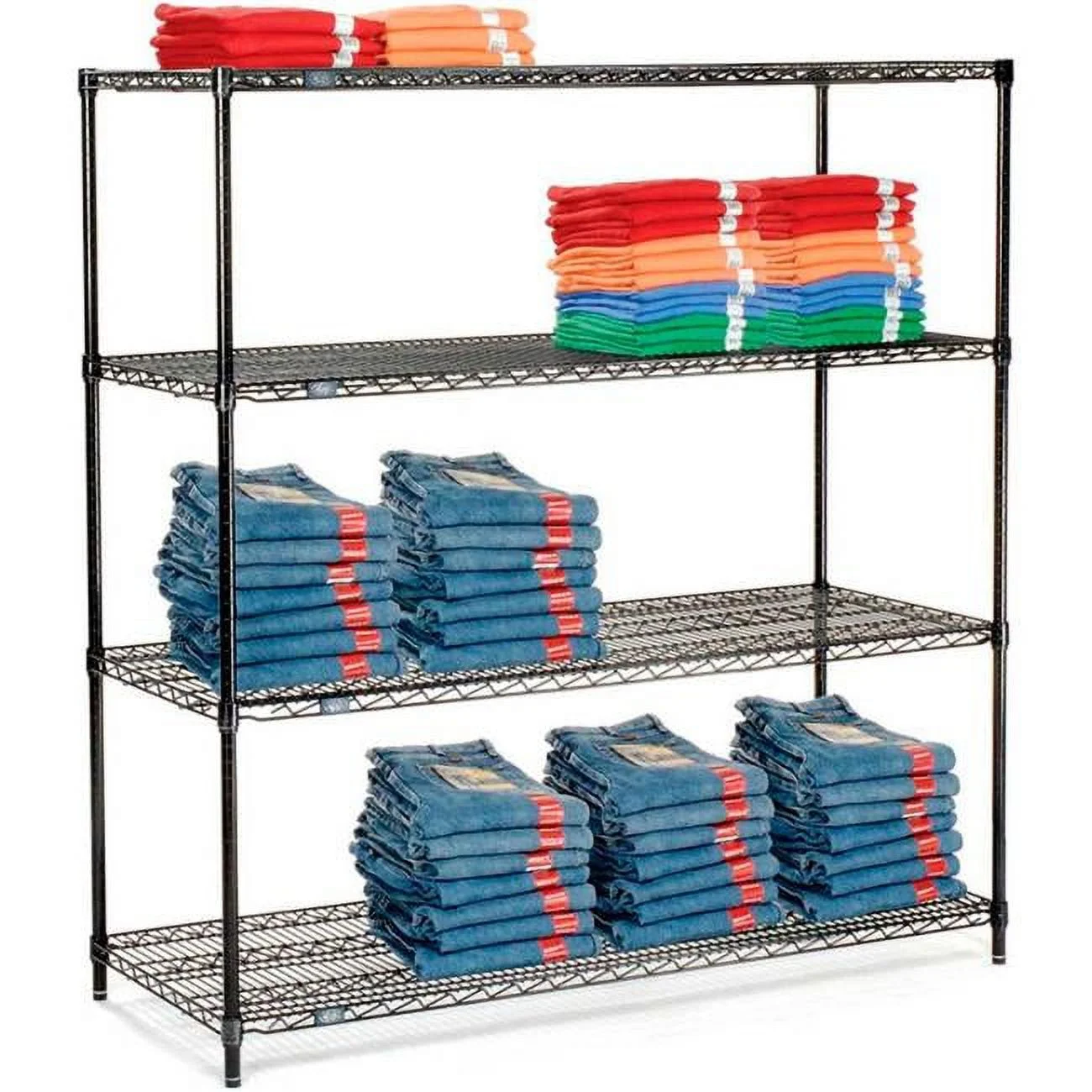 Nexel 5 Tier Black Epoxy Wire Shelving Starter Unit, 60