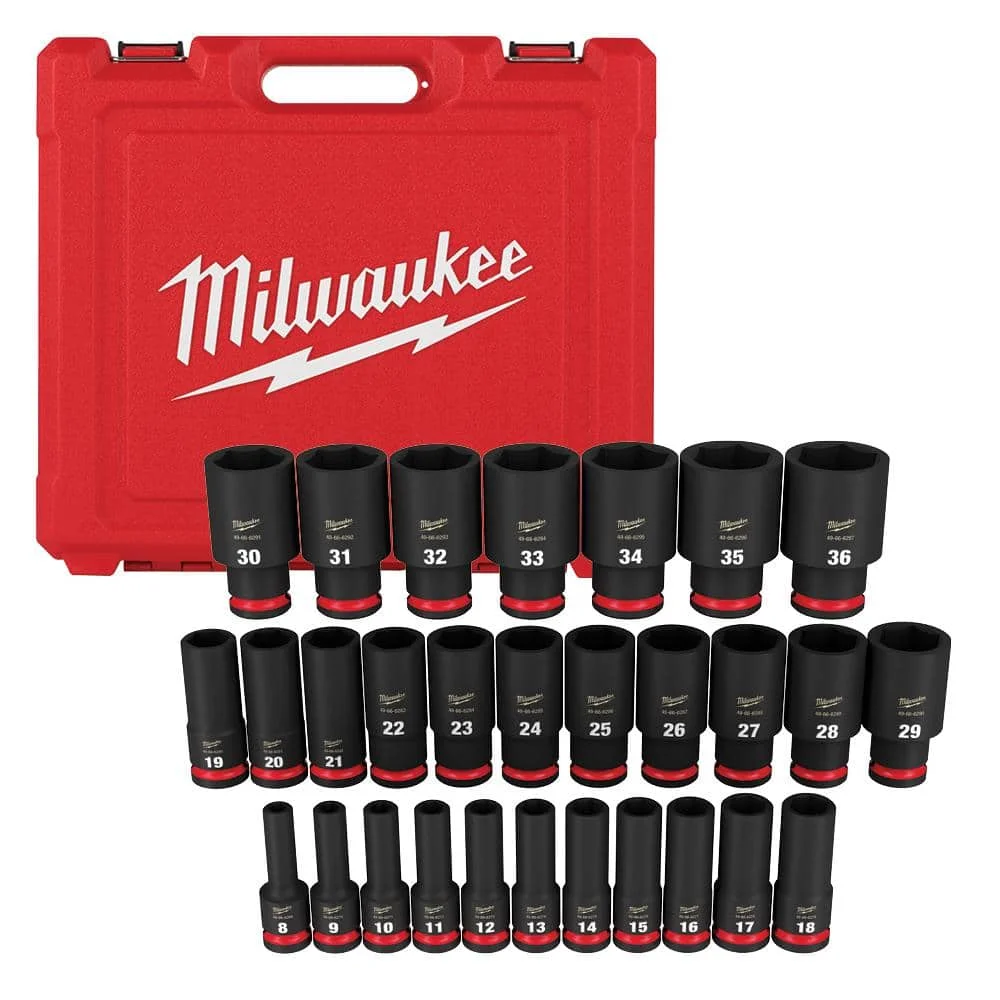SHOCKWAVE 1/2 in. Drive Metric 6 Point Impact Socket Set (29-Piece)