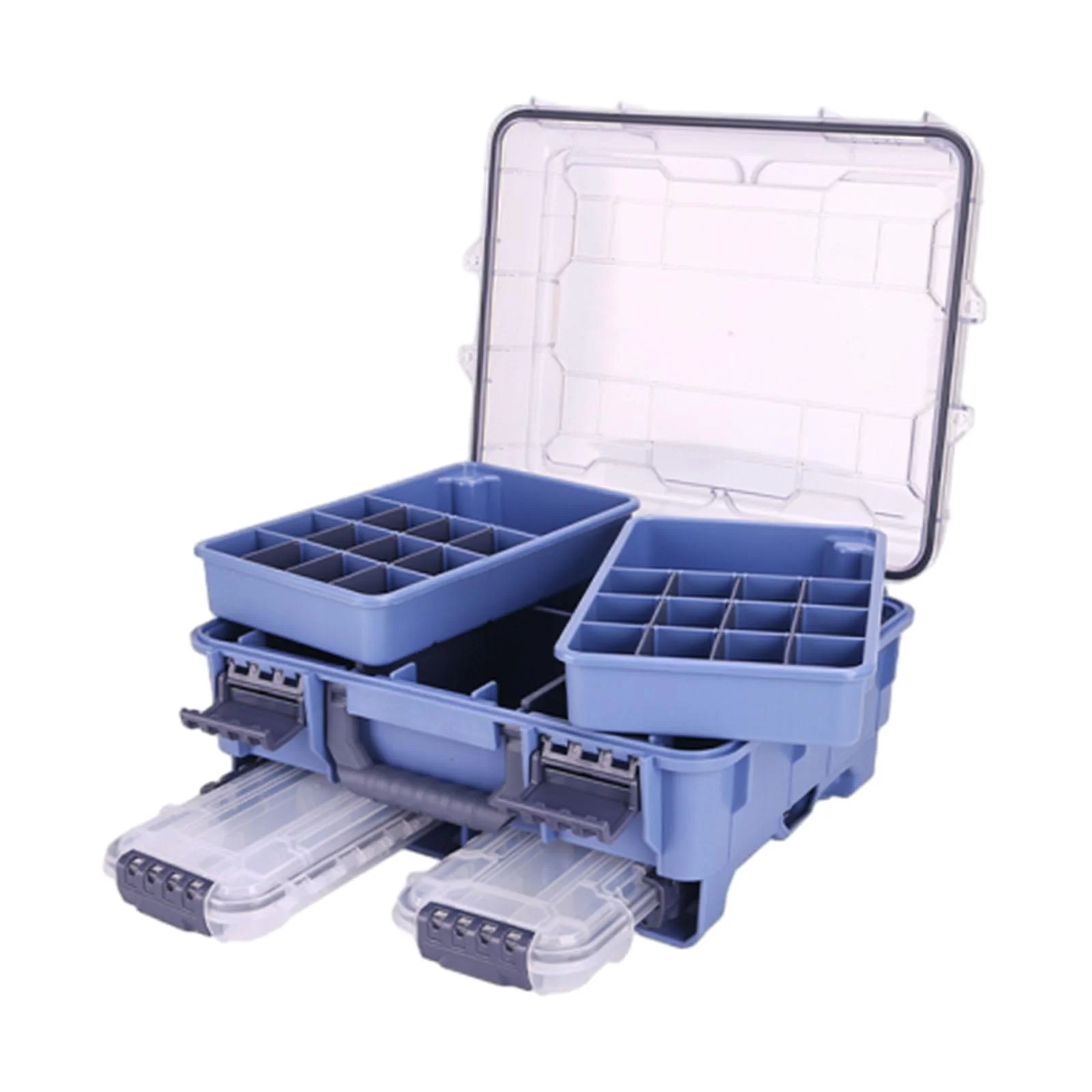 Colaxi Fishing Tackle Box Fishing Accessories Storage Box Fishing Hook Case Large Capacity Fishing Lures Box Lightweight for Outdoor Blue