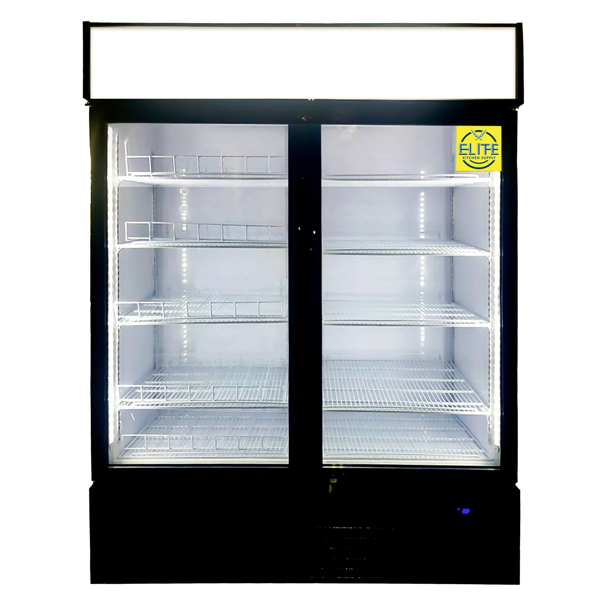 NSF 54 in. Two Glass Door Refrigerator Cooler 40 Cu.Ft. Commercial Fridge Beverage Cooler Merchandiser, Automatic Defrost ETL