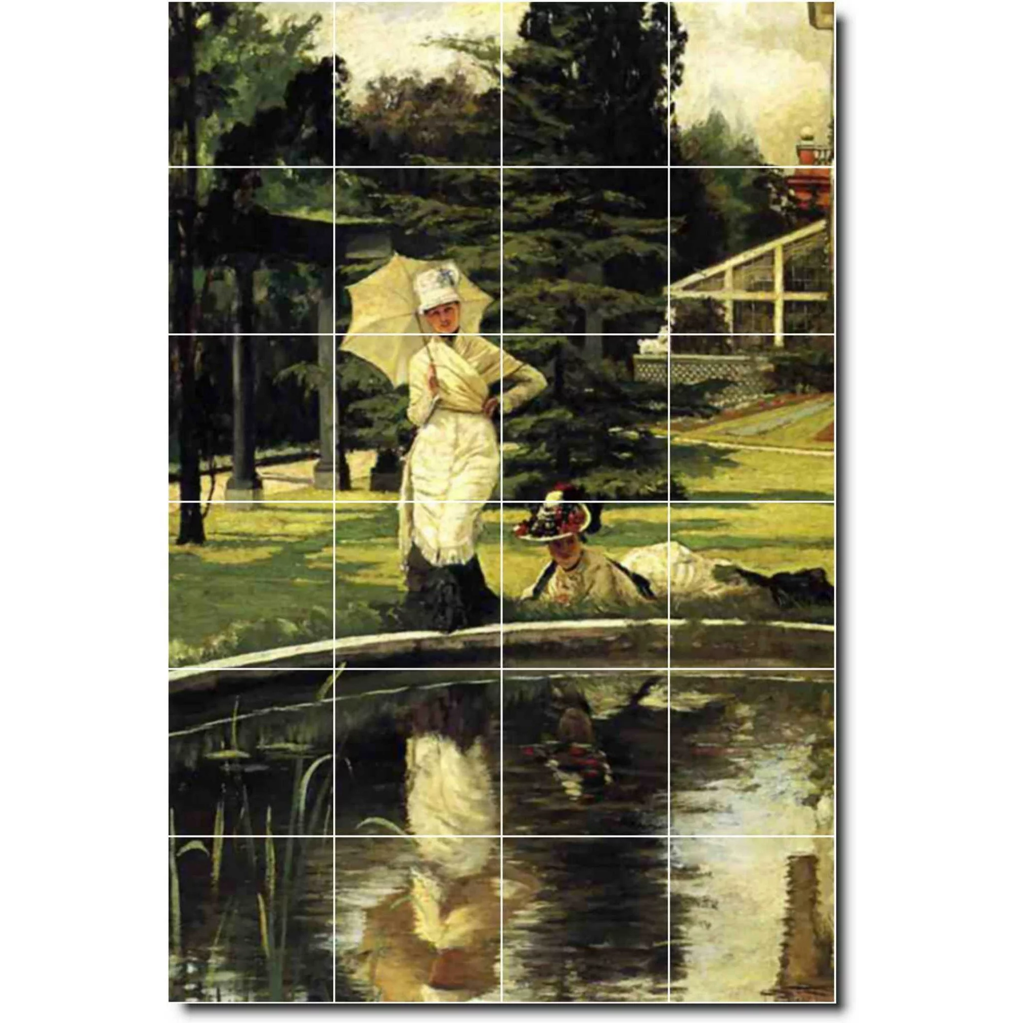 Ceramic Tile Mural-James Tissot Garden Wall Tile Mural 2. 17
