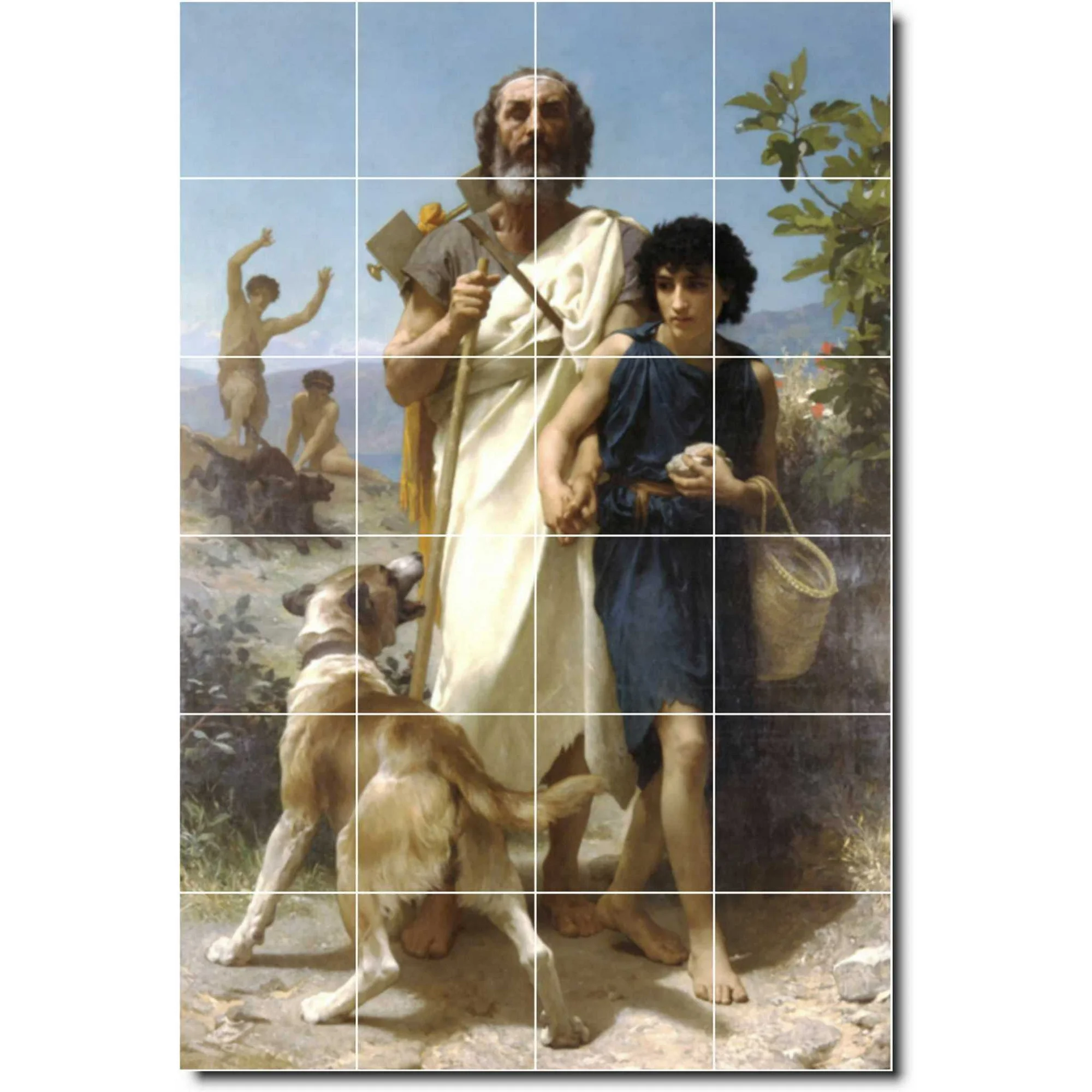 Ceramic Tile Mural-William Bouguereau Historical Wall Tile Mural 1. 17