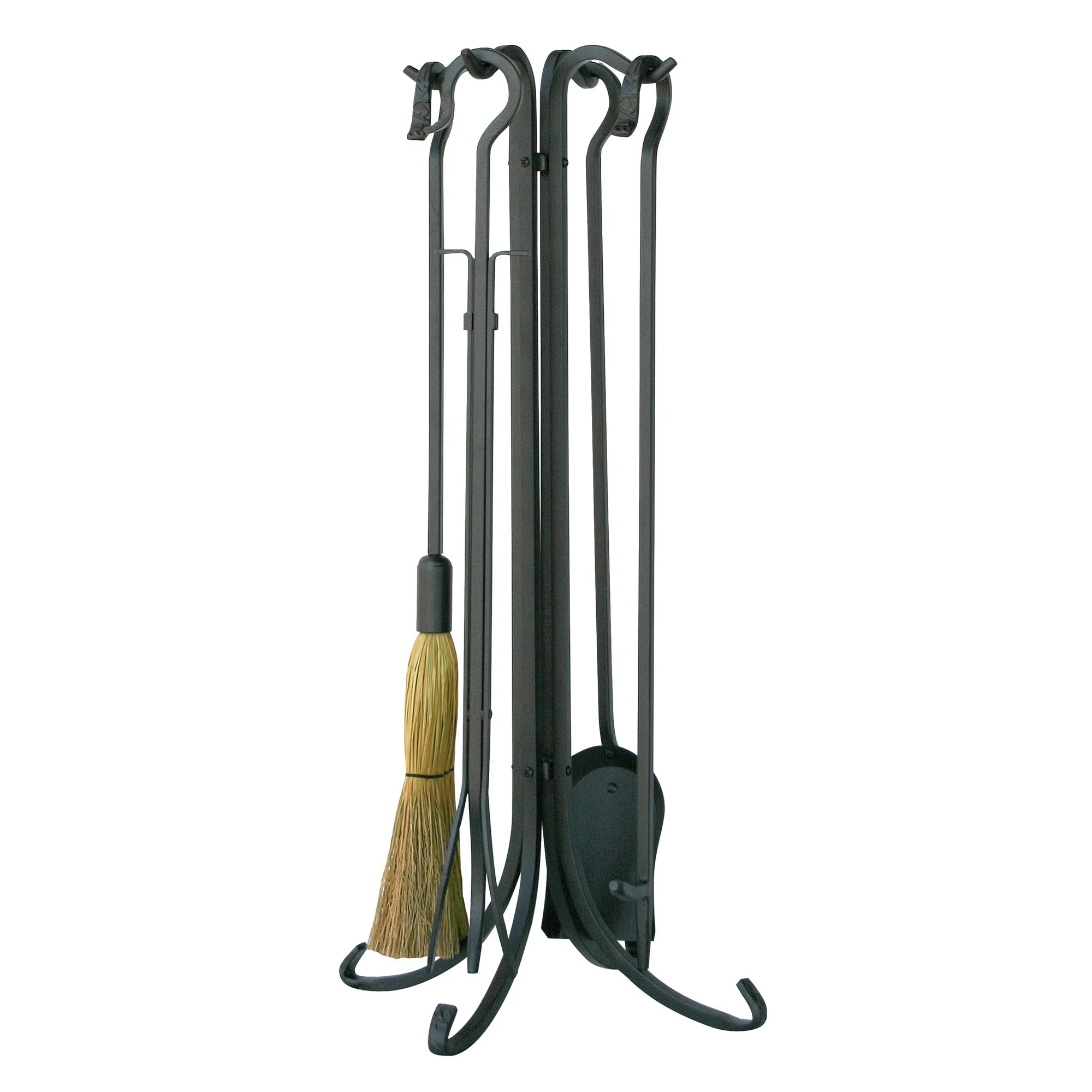 UniFlame 5 Piece Olde World Iron Fireset with Crook Handles