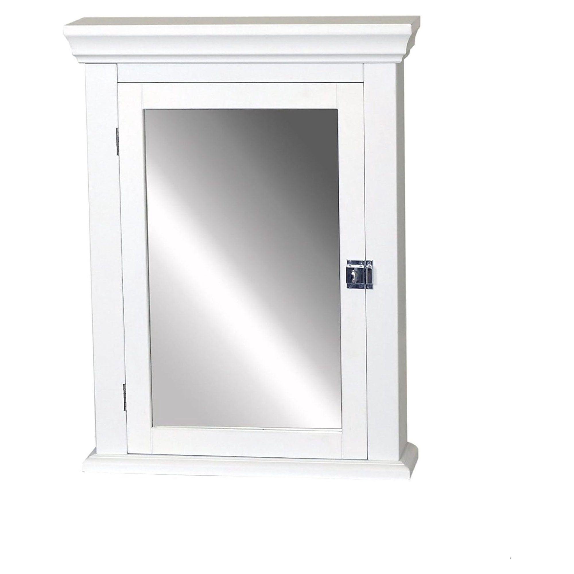 ZHANGHU Early American Medicine Cabinet, Single Door, 2 Shelves, White