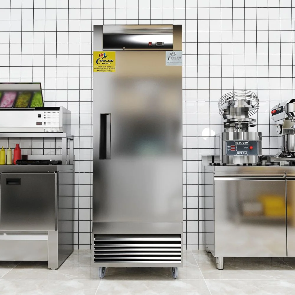 NSF commercial stainless-steel reach in refrigerator Frigorifico Commercial WC28RM single swing door Cooler Depot C28R