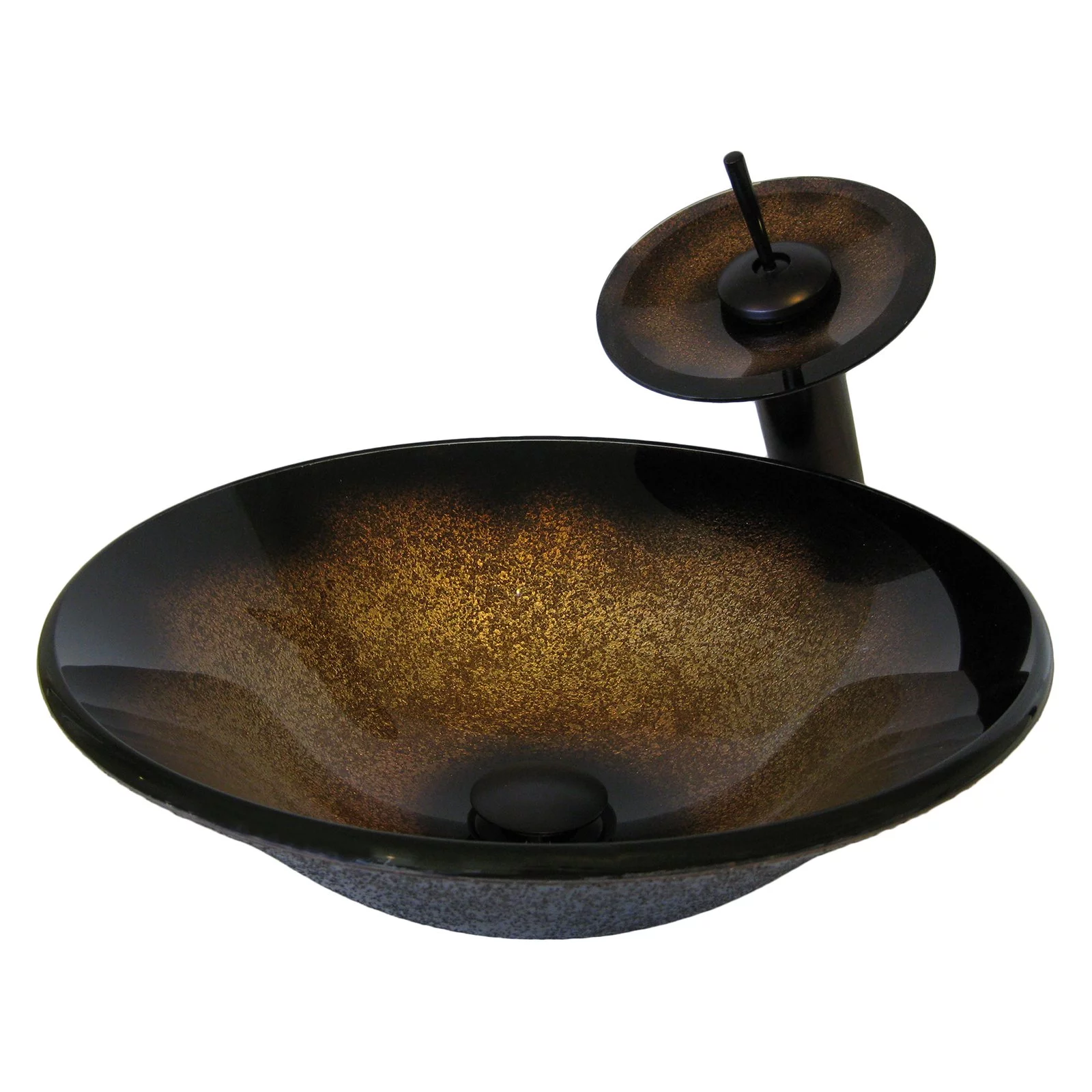 Novatto NSFC-008001ORB Sanguinello Hand Painted Glass Vessel Sink Set