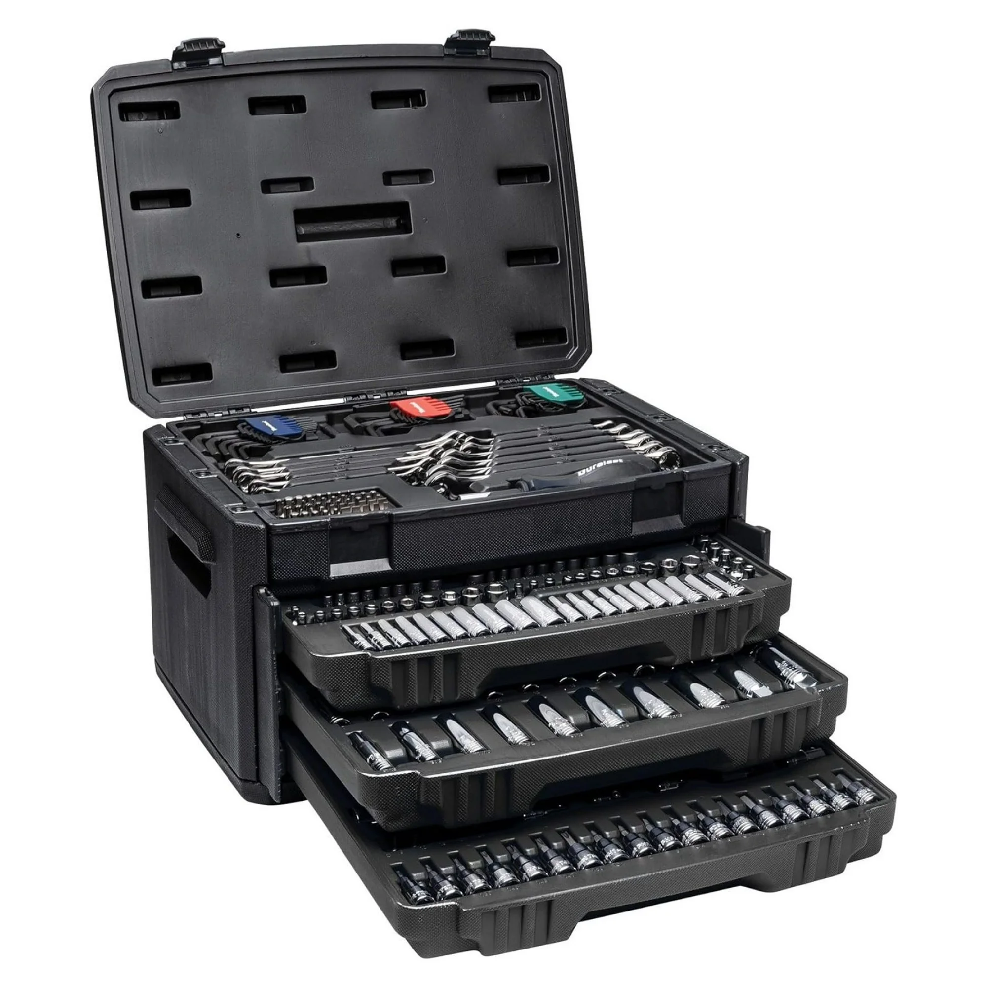 ZHANGHU 205 Piece General Household Home Repair Mechanics Tool Case Set, 1/2, 1/4, 3/8