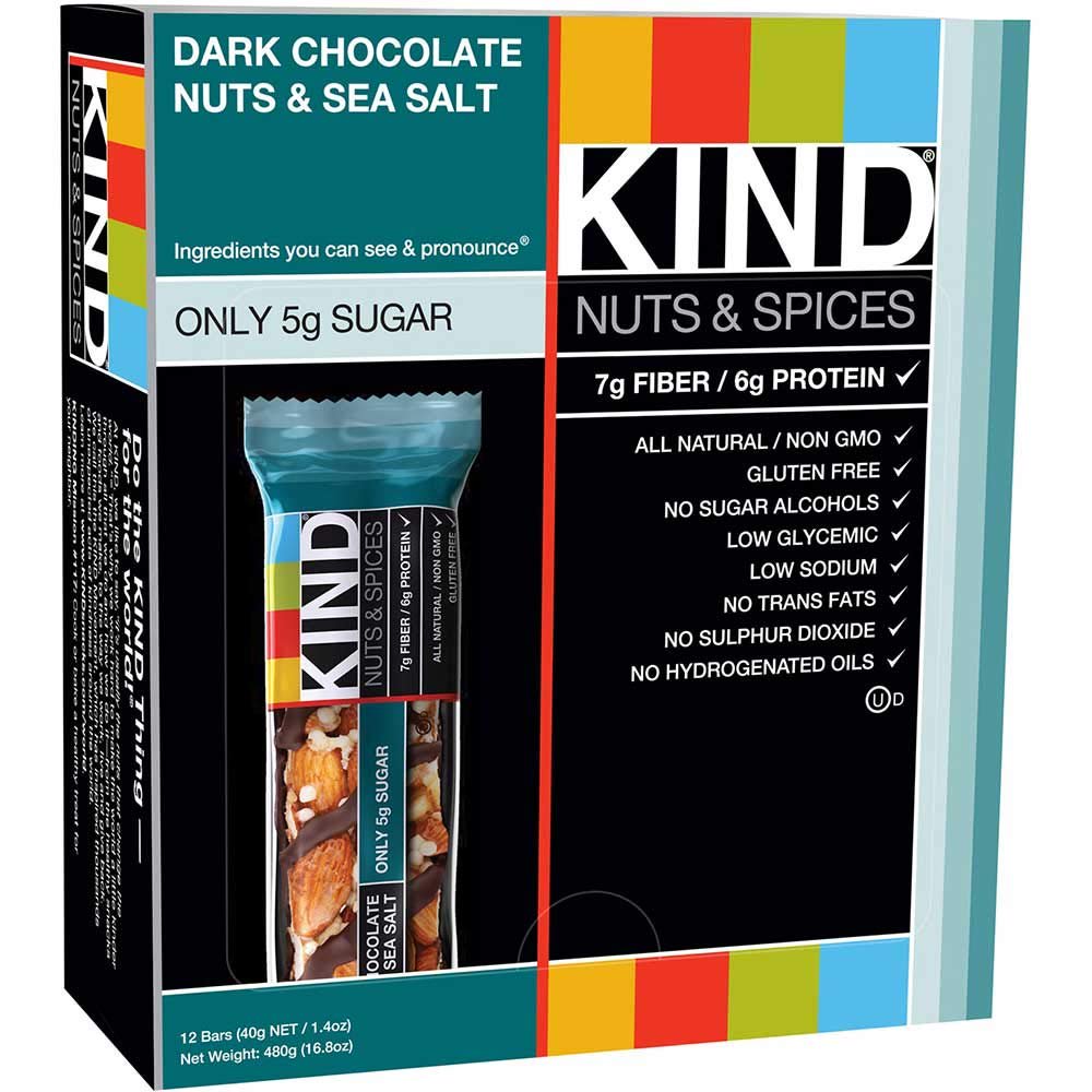 Kind Dark Chocolate and Sea Salt Bar, 1.4 Ounce -- 72 per case.
