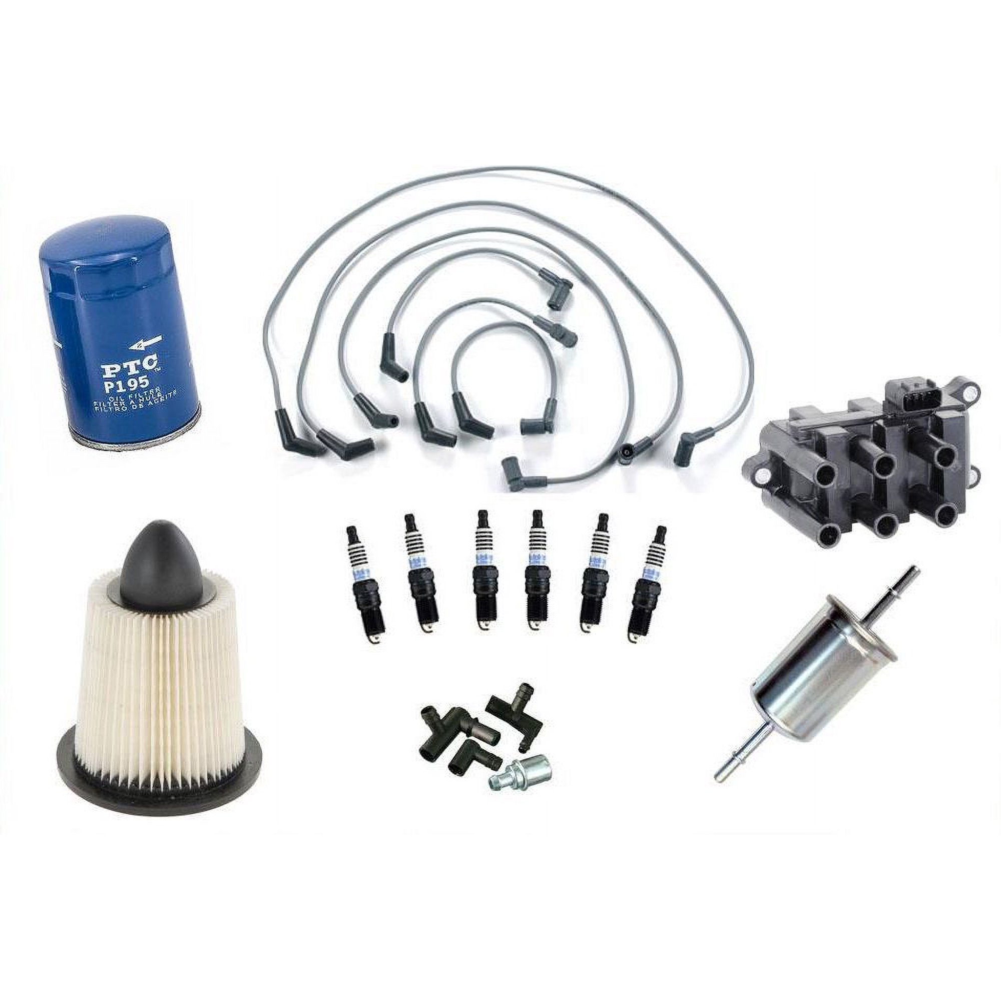 Wires Spark Plugs Coil Pack Air Gas Oil Filters for Ford Mustang 3.8 3.9L