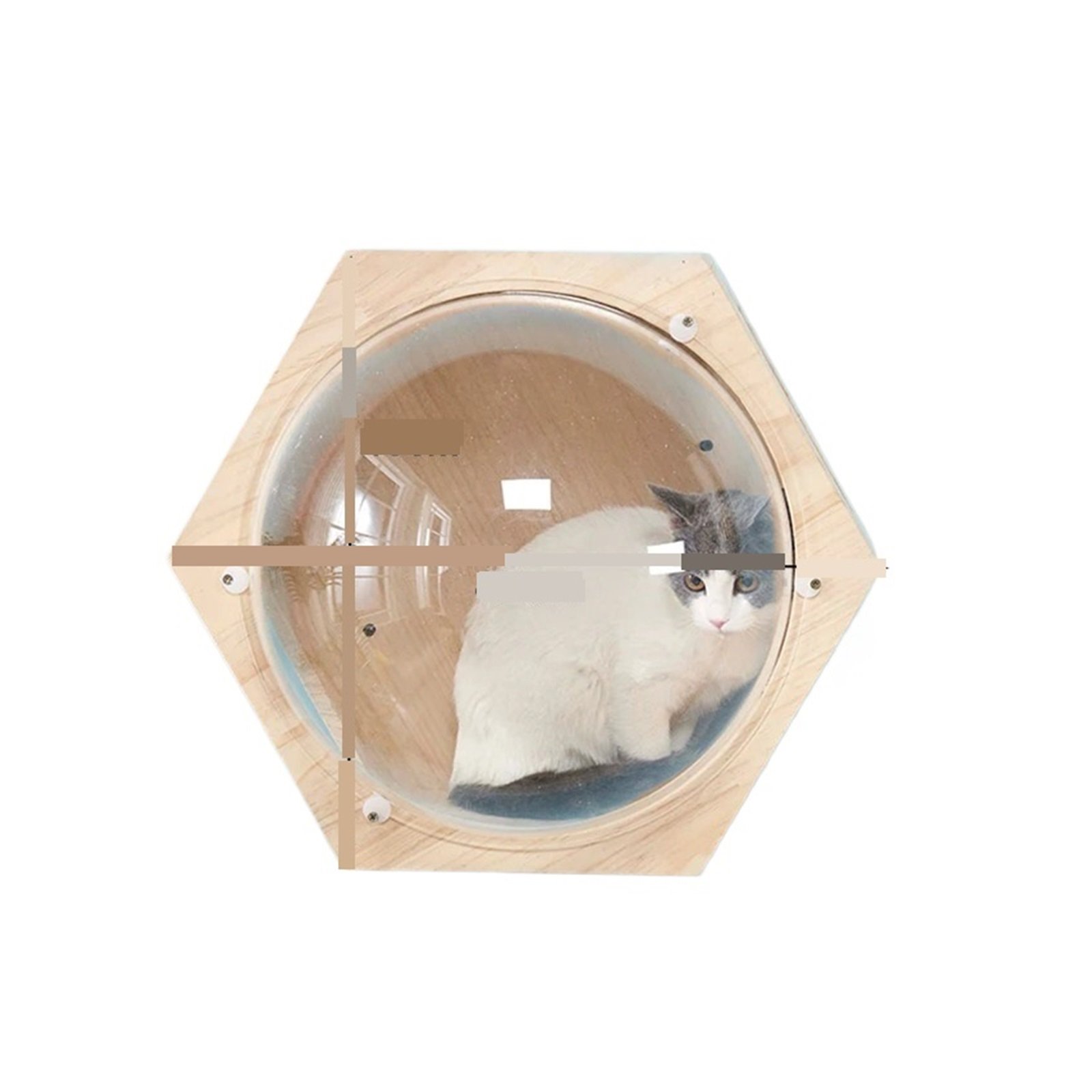 Wall Mounted Wooden House Bed Tree Tower Space Capsule Cat Climbing Frame Kitten Toy Climbing Ladder Complete Pet Furniture