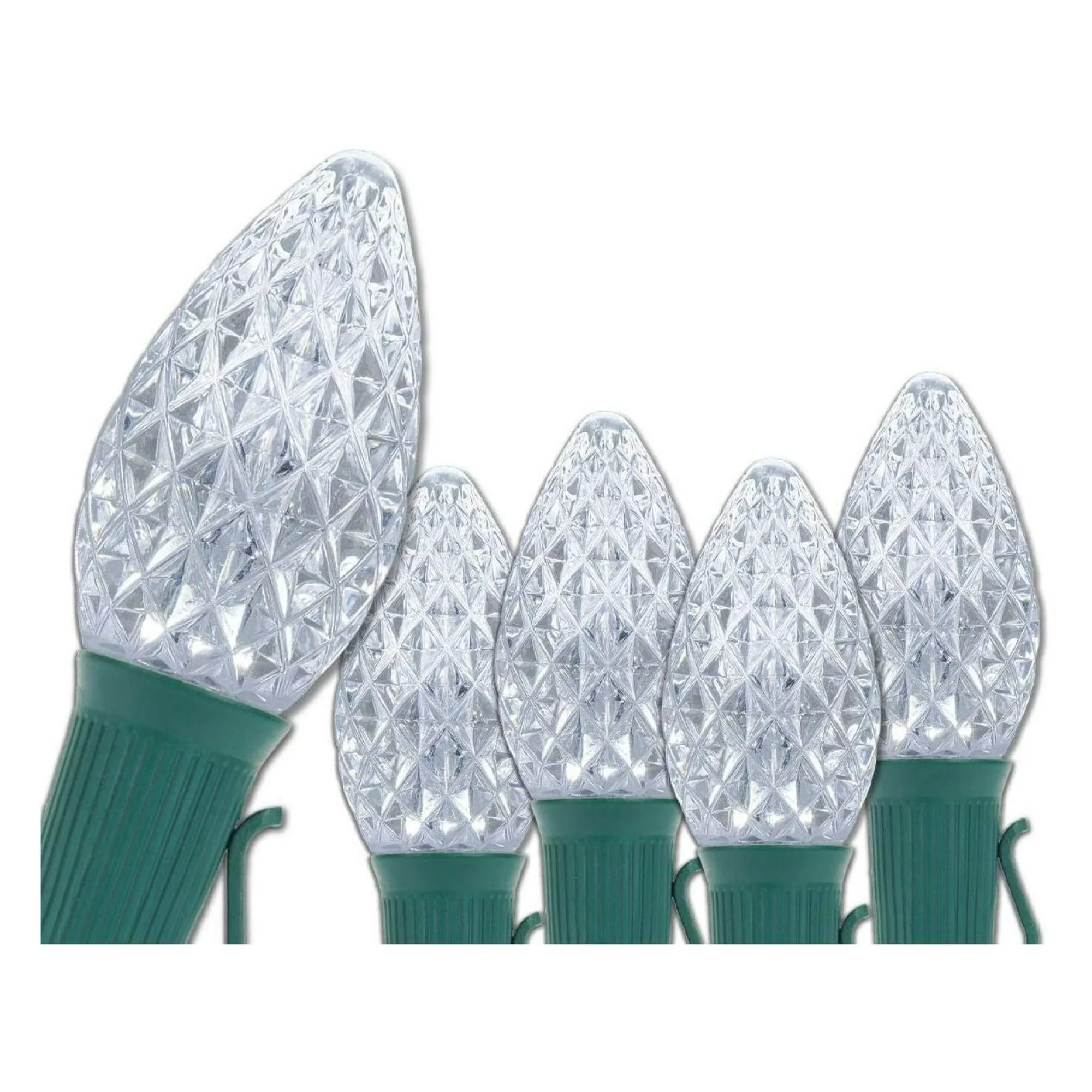 ZHANGHU C7 Opticore Christmas Lights  Christmas String Lights, Outdoor Christmas Holiday Lights  Brightest LED Christmas Lights; Green Wire (50 Lights, 50 ft, Cool White)