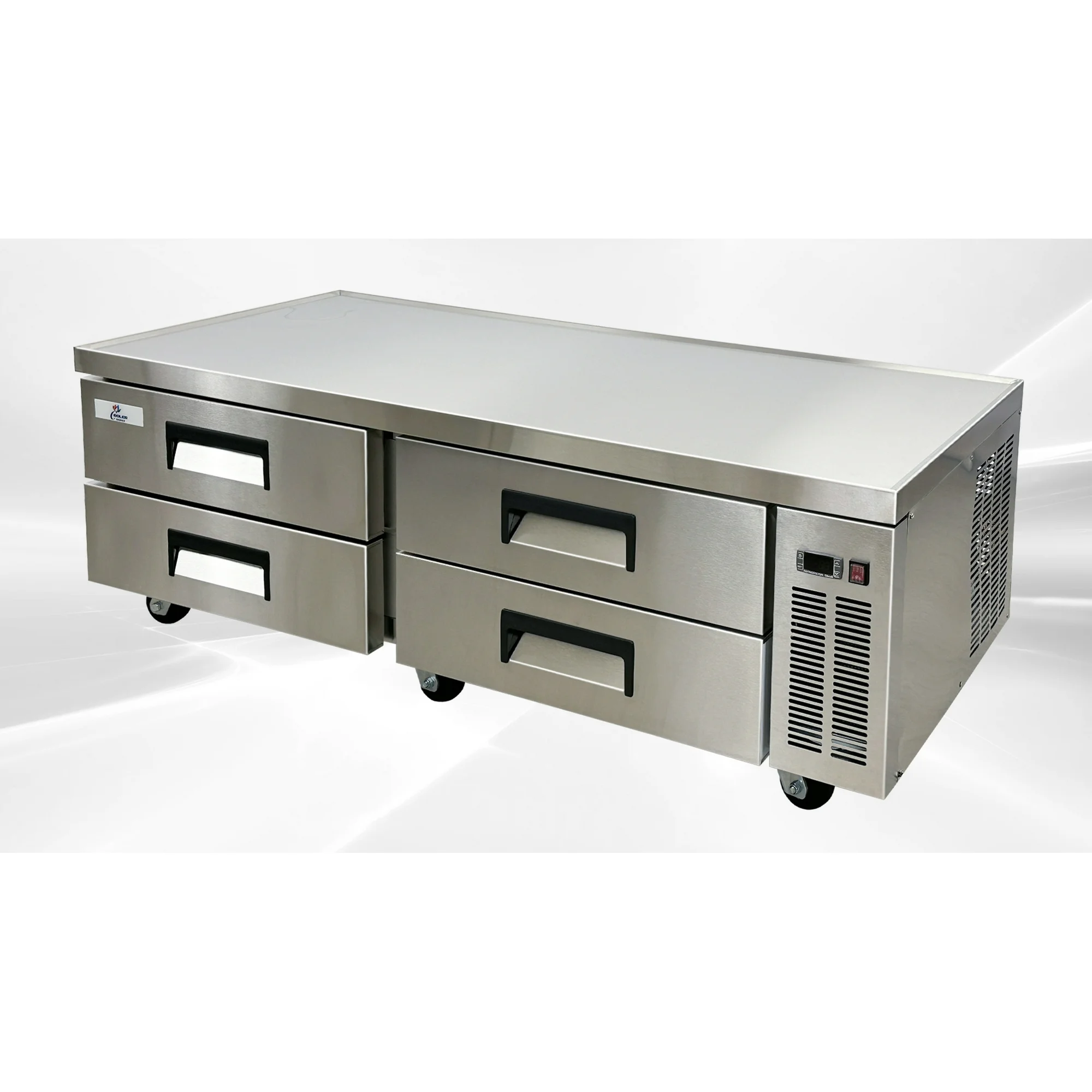 Cooler Depot 72 In. 16 Cu. Ft. Stainless Steel Refrigerated 4 Drawers Chefs Base CB72