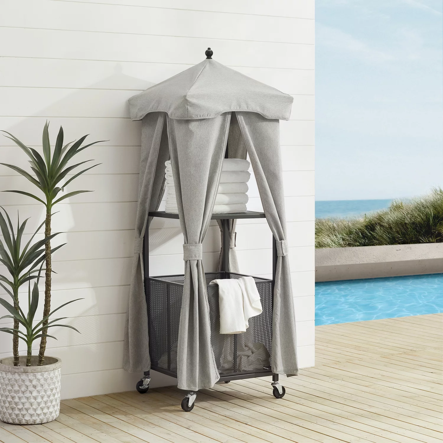HomeStock Eclectic Escape Towel Valet Gray