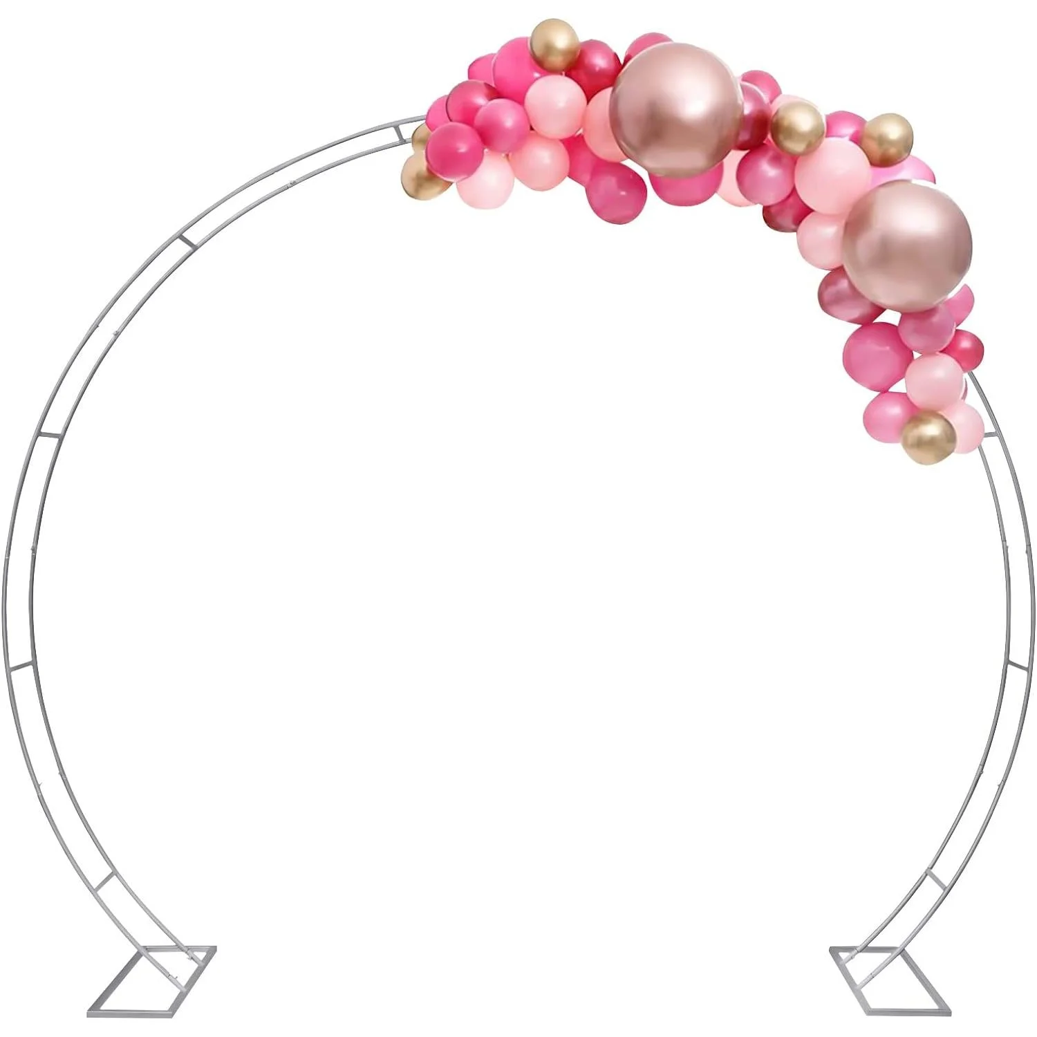 W9xH8FT Round Metal Arch Backdrop Stand, Garden Arbor Gold Welding Arches for Cemony Metal Frame Welding Props, Double Stand, More Stable