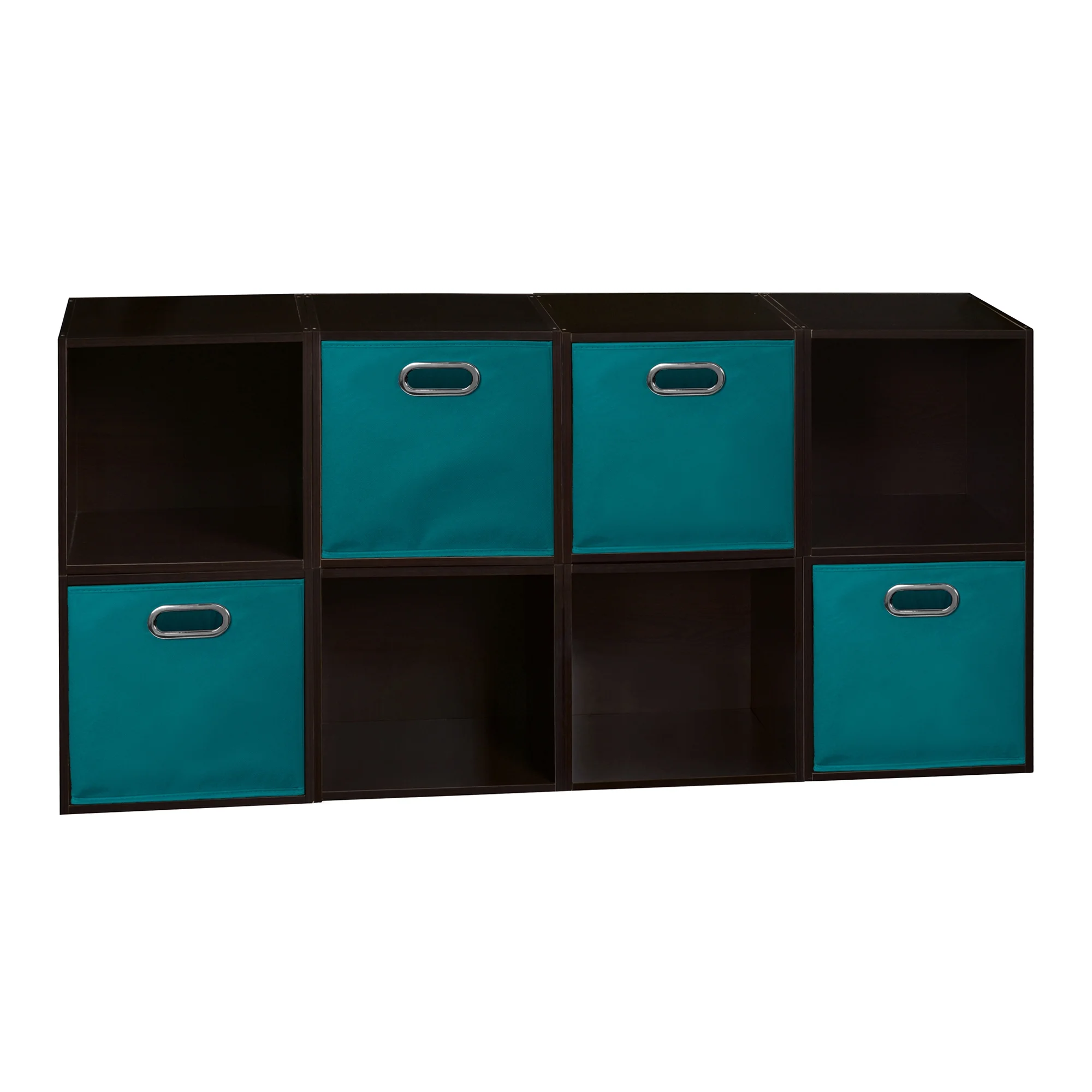 Niche Cubo Storage Set - 8 Cubes & 4 Canvas Bins- Truffle/Teal
