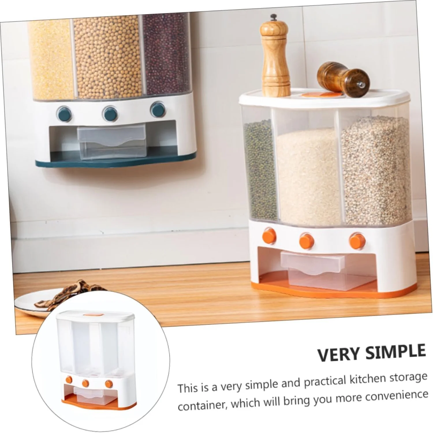 XGZHPJZ 1pc Rice  Container  Containers for Kitchen Wall Hanging  Sealed Jar Dry Food Dispenser  Jars Multifunctional Sealing Can Grain Container