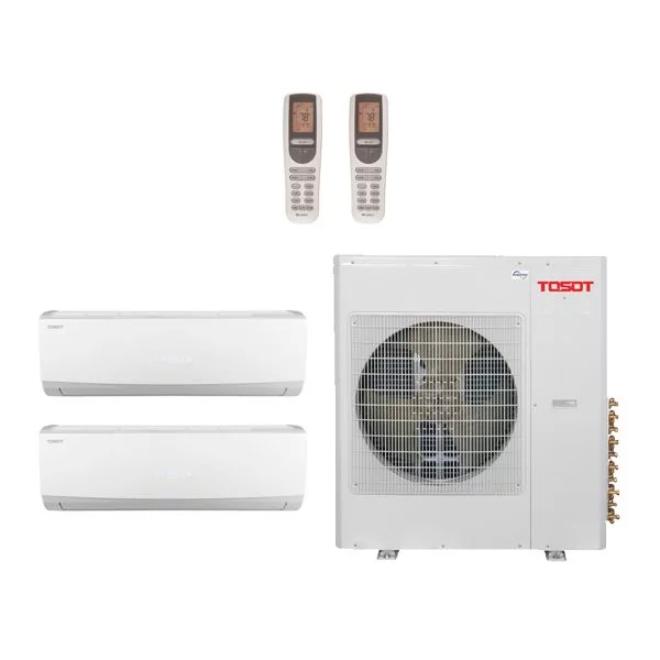 Tosot 18,000 Btu 21 Seer 2-Zone Ductless Mini Split Heat Pump System - 9K-9K - TM36H4O - (2) TW09HQ2C2DI