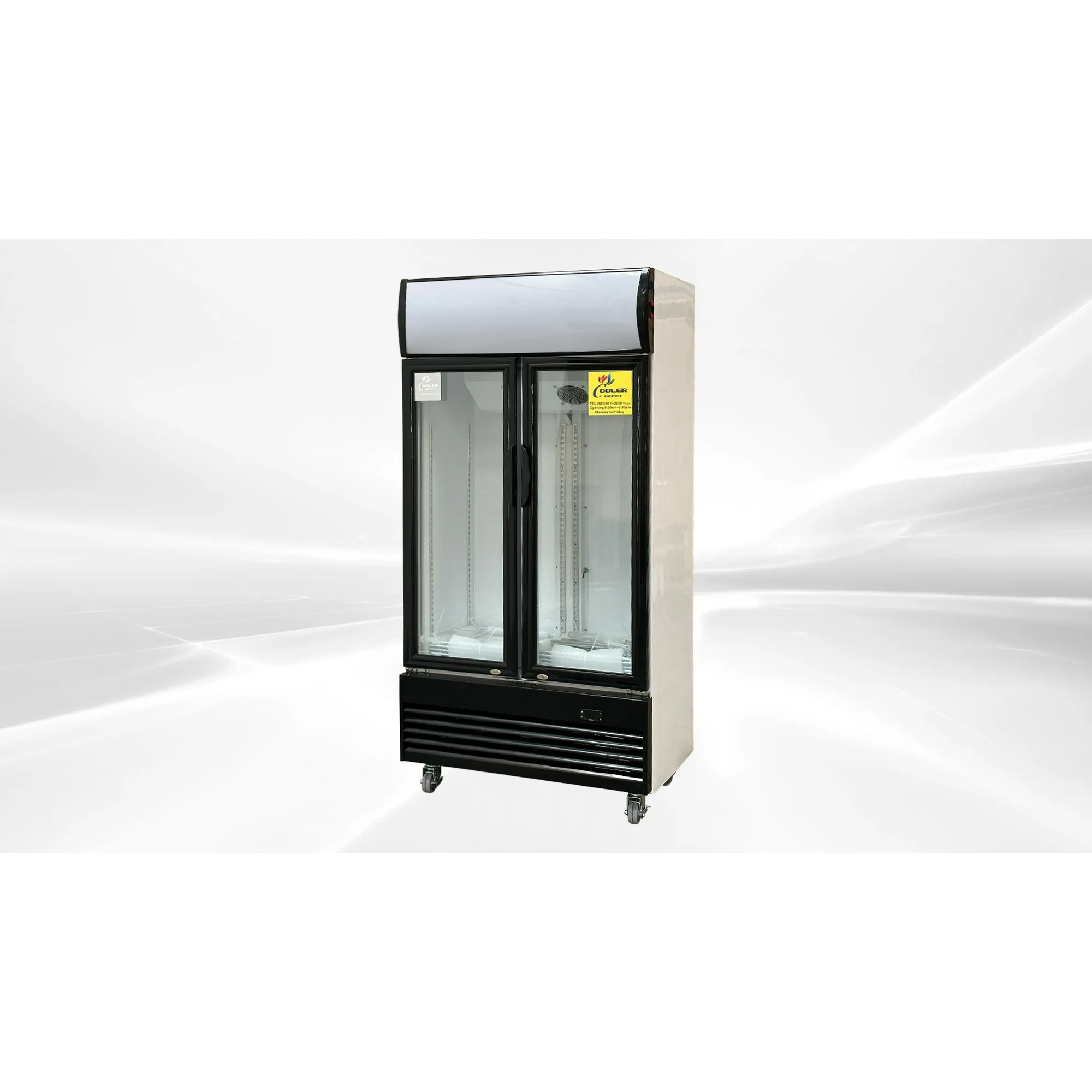 NSF 36 In Two Glass Door Upright Refrigerator CLG-400BF