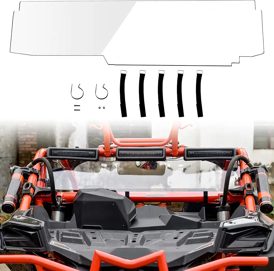 SAUTVS Rear Windshield Kit for Maverick X3, Heavy Duty Back Window Shield Rear Panel for Can Am Maverick X3 Models 2017-2025 Accessories
